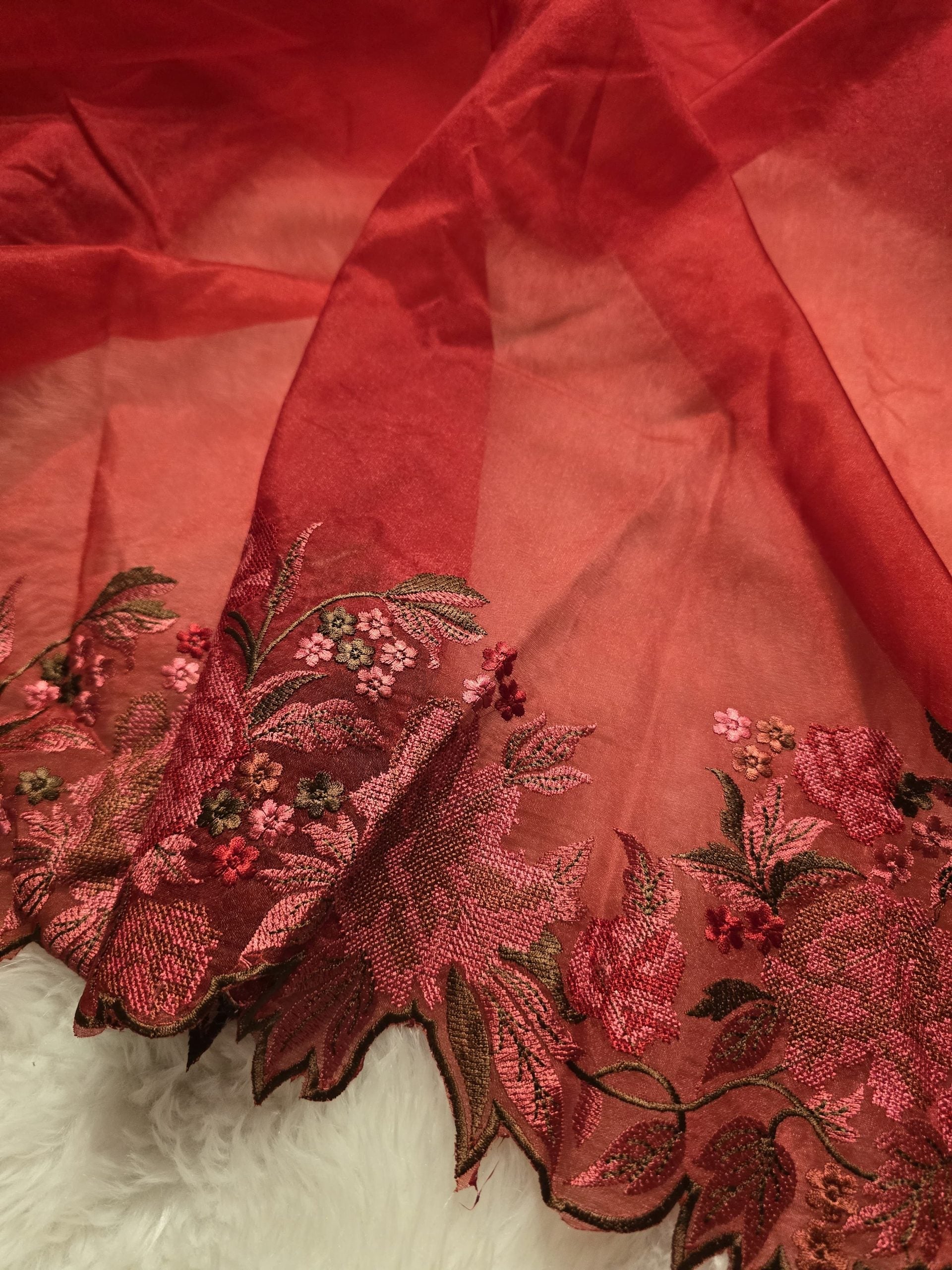 ORGANZA-RED ROSE SAREE