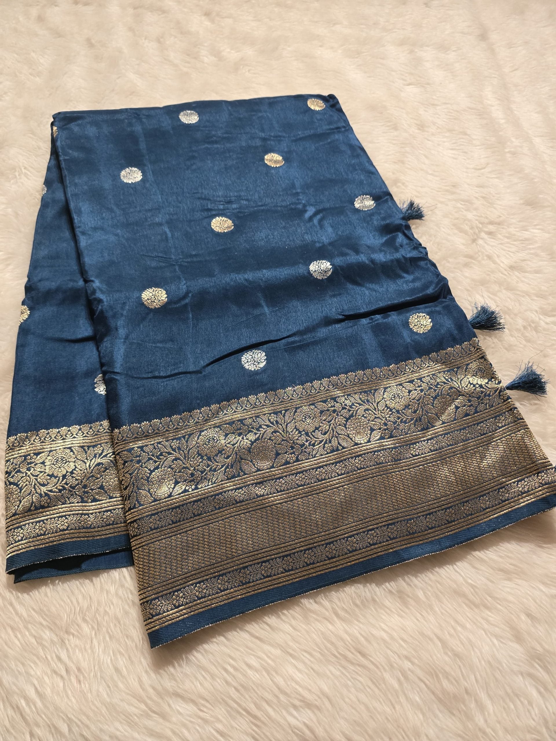 VINTAGE BANARASI-METALLICE BLUE SAREE