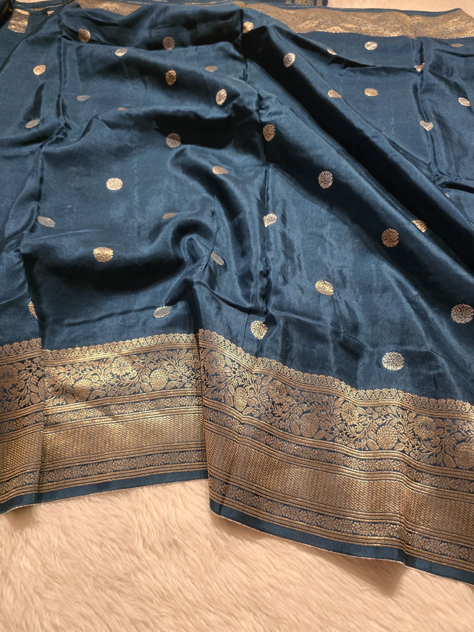 VINTAGE BANARASI-METALLICE BLUE SAREE