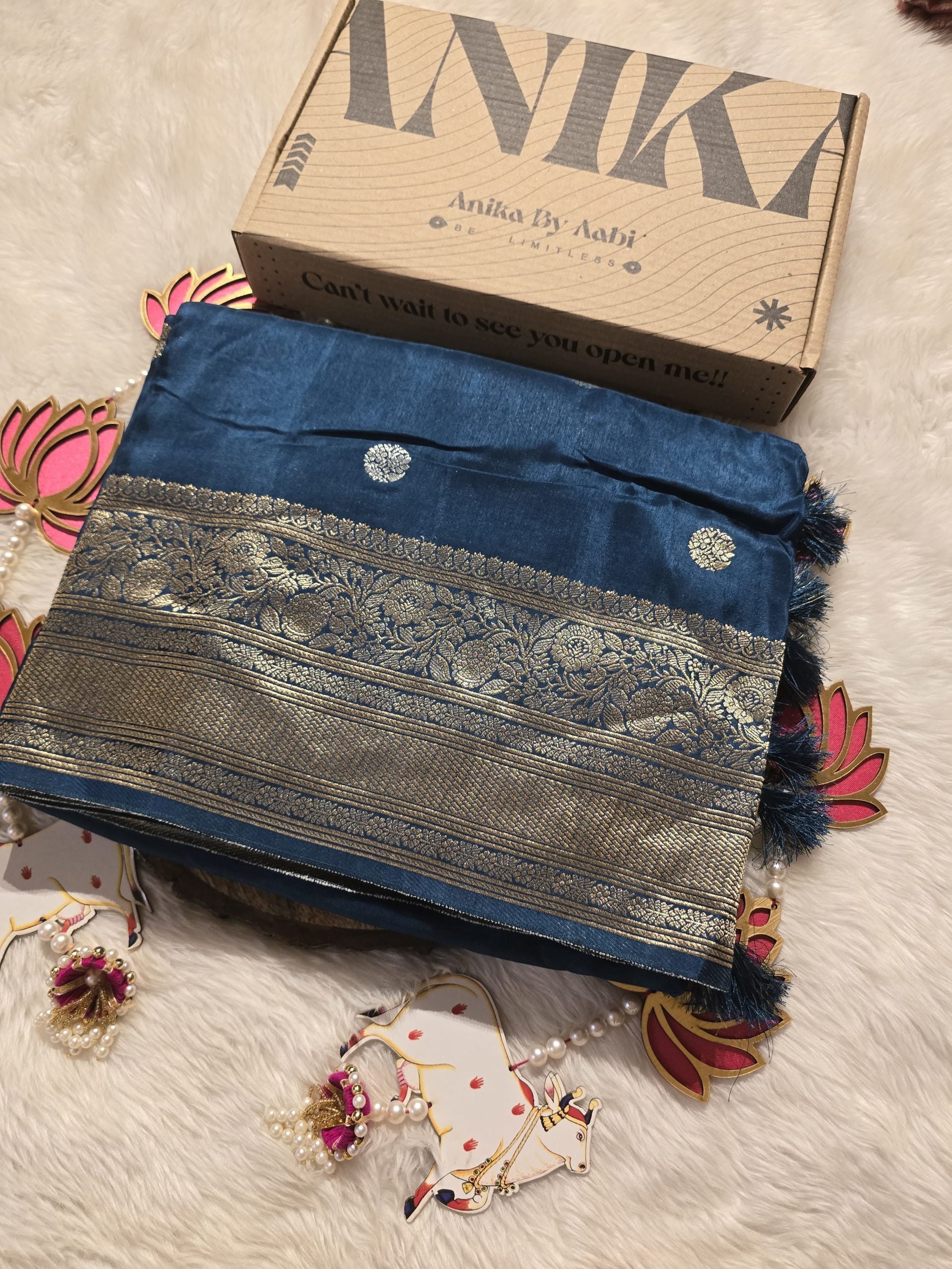 VINTAGE BANARASI-METALLICE BLUE SAREE