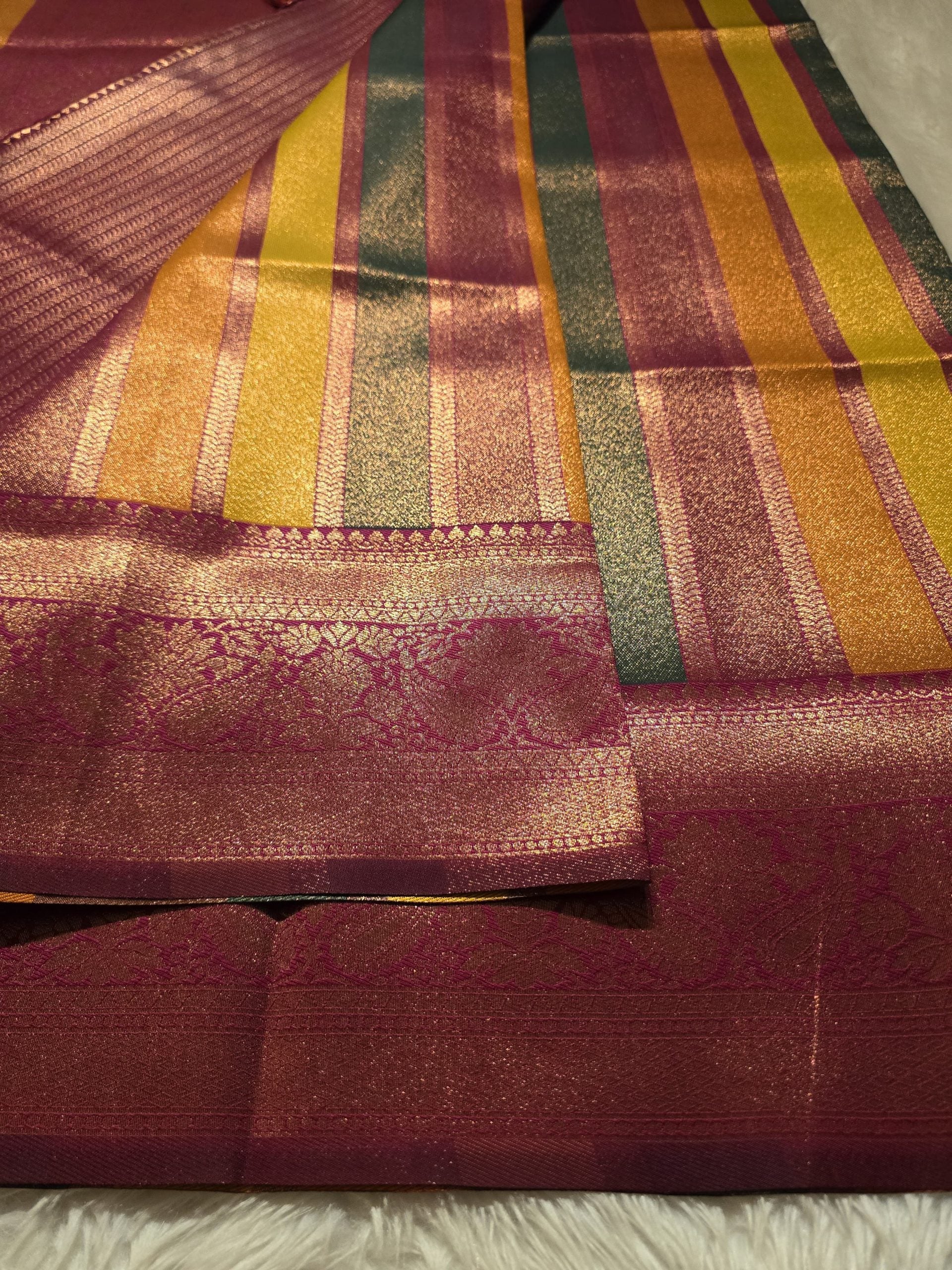 VARNAM-DARK MARRON PINK SAREE