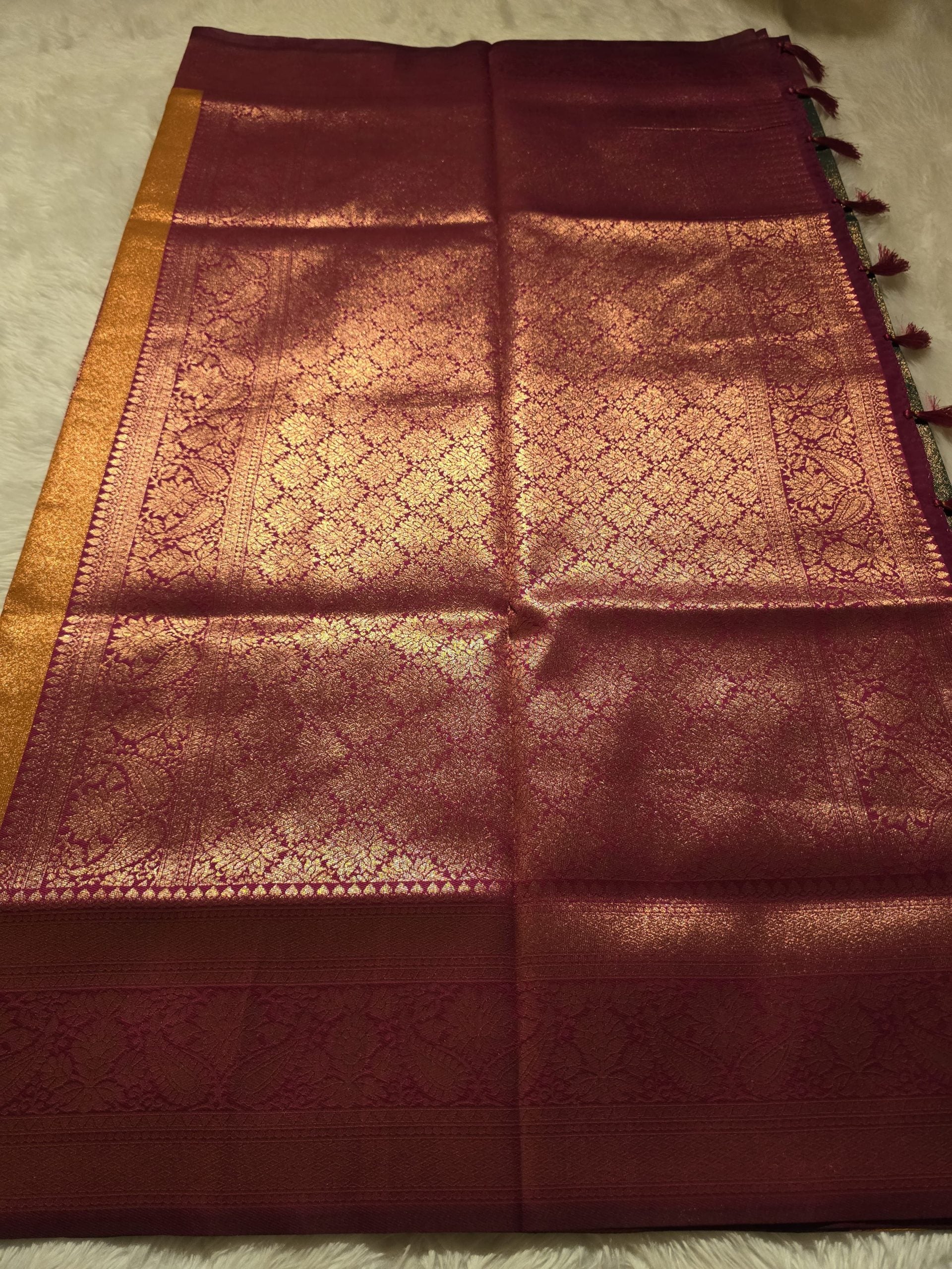 VARNAM-DARK MARRON PINK SAREE