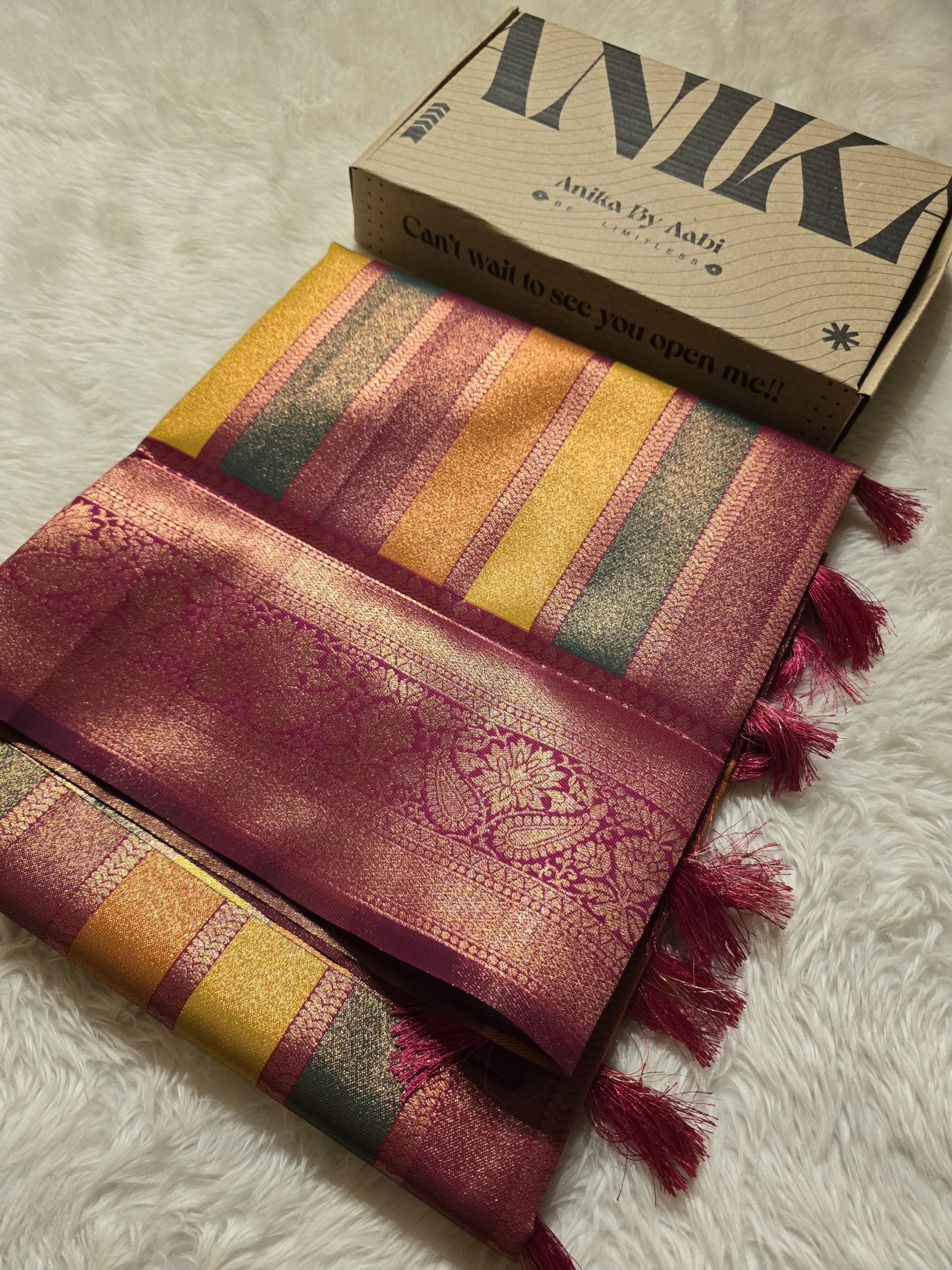 VARNAM-DARK MARRON PINK SAREE