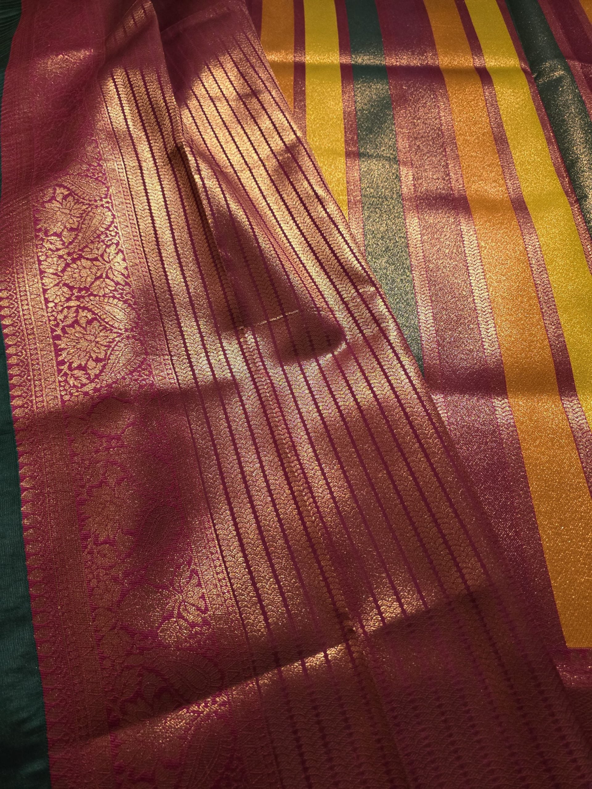 VARNAM-DARK MARRON PINK SAREE