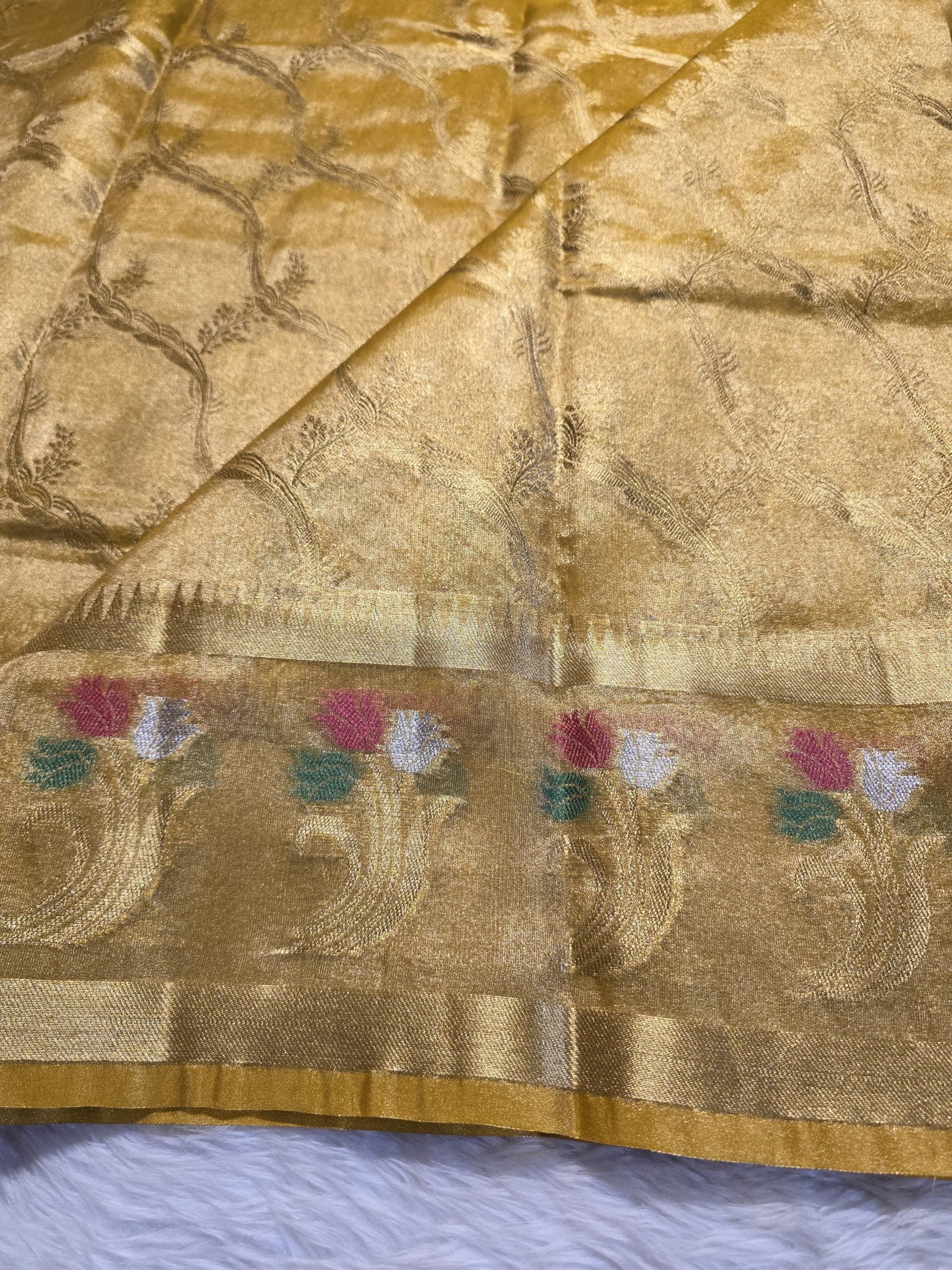RADHI FLORA-GOLD SAREE