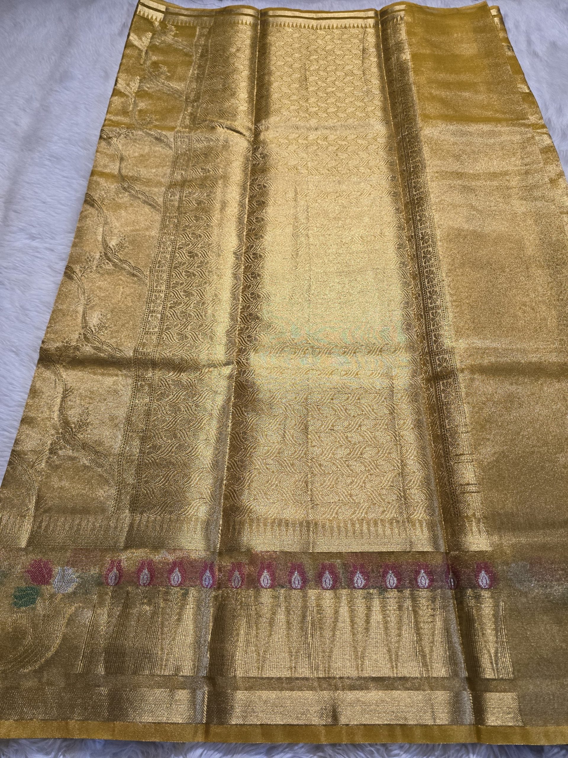 RADHI FLORA-GOLD SAREE