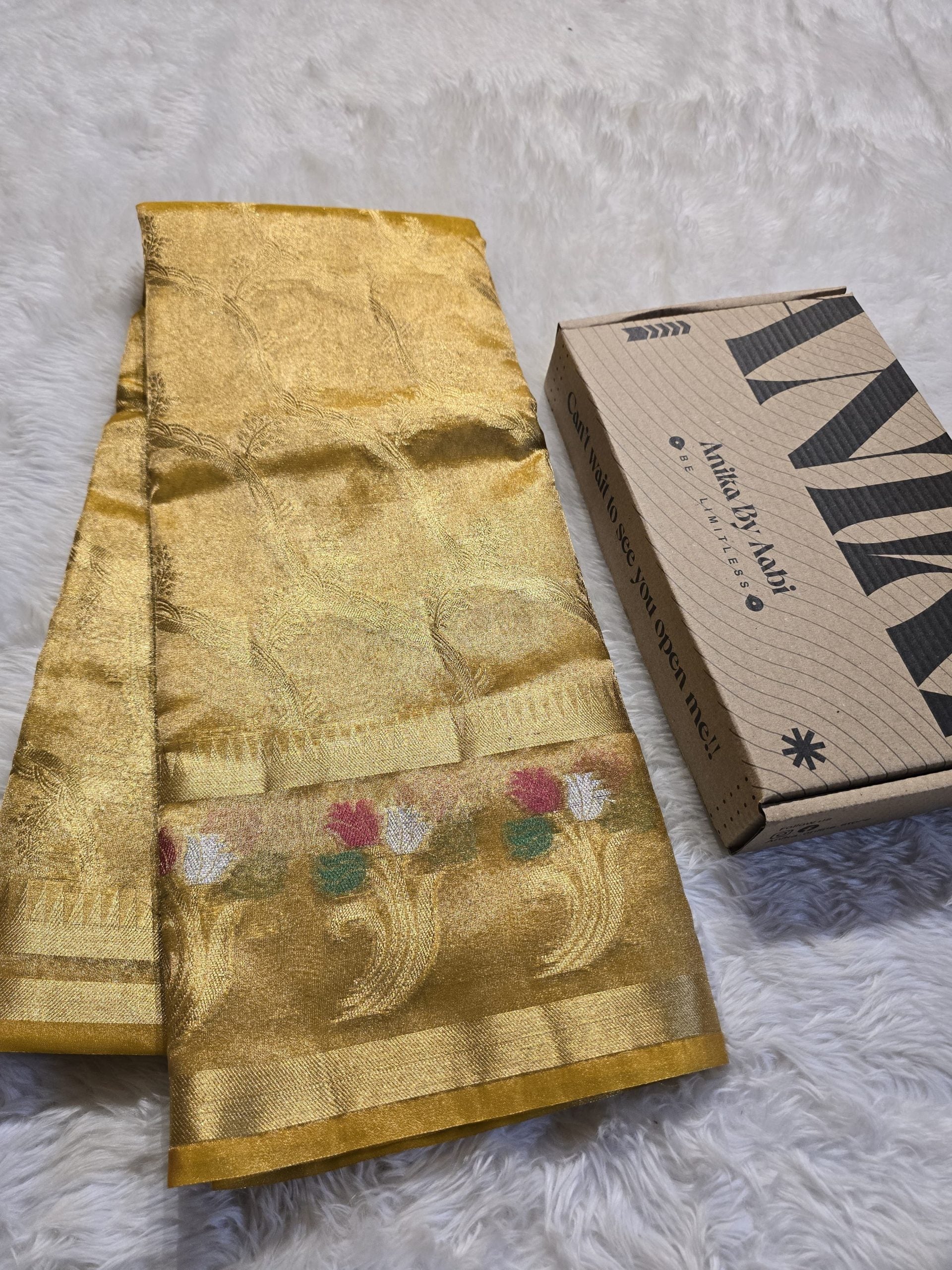 RADHI FLORA-GOLD SAREE