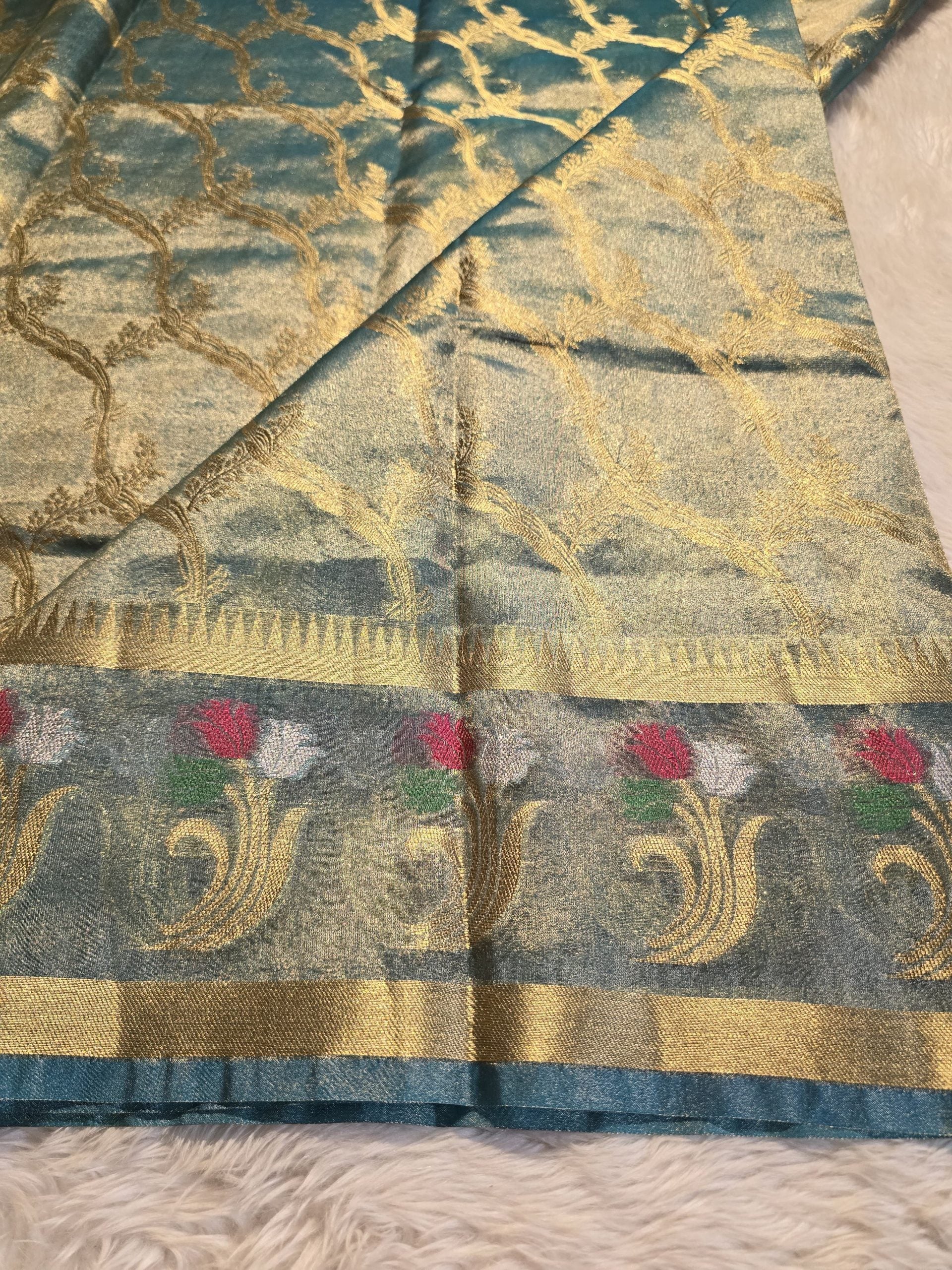 RADHI FLORA-RAMA METALLIC BLUE SAREE