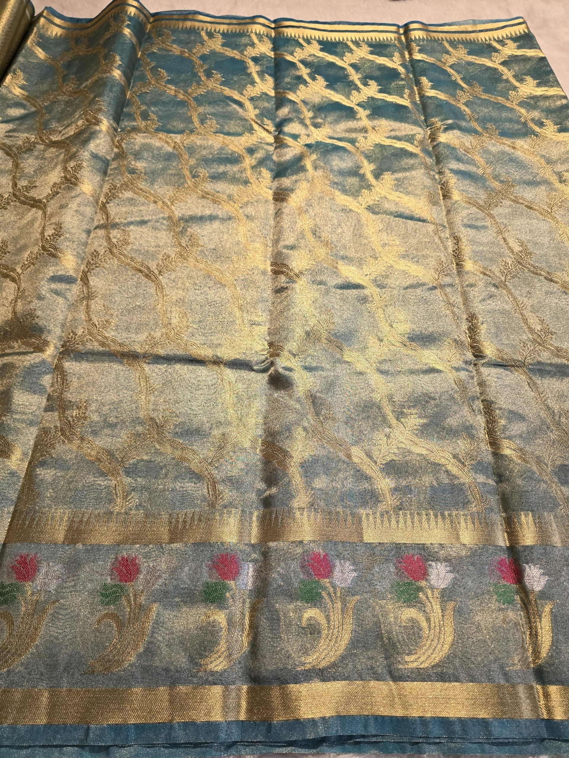RADHI FLORA-RAMA METALLIC BLUE SAREE