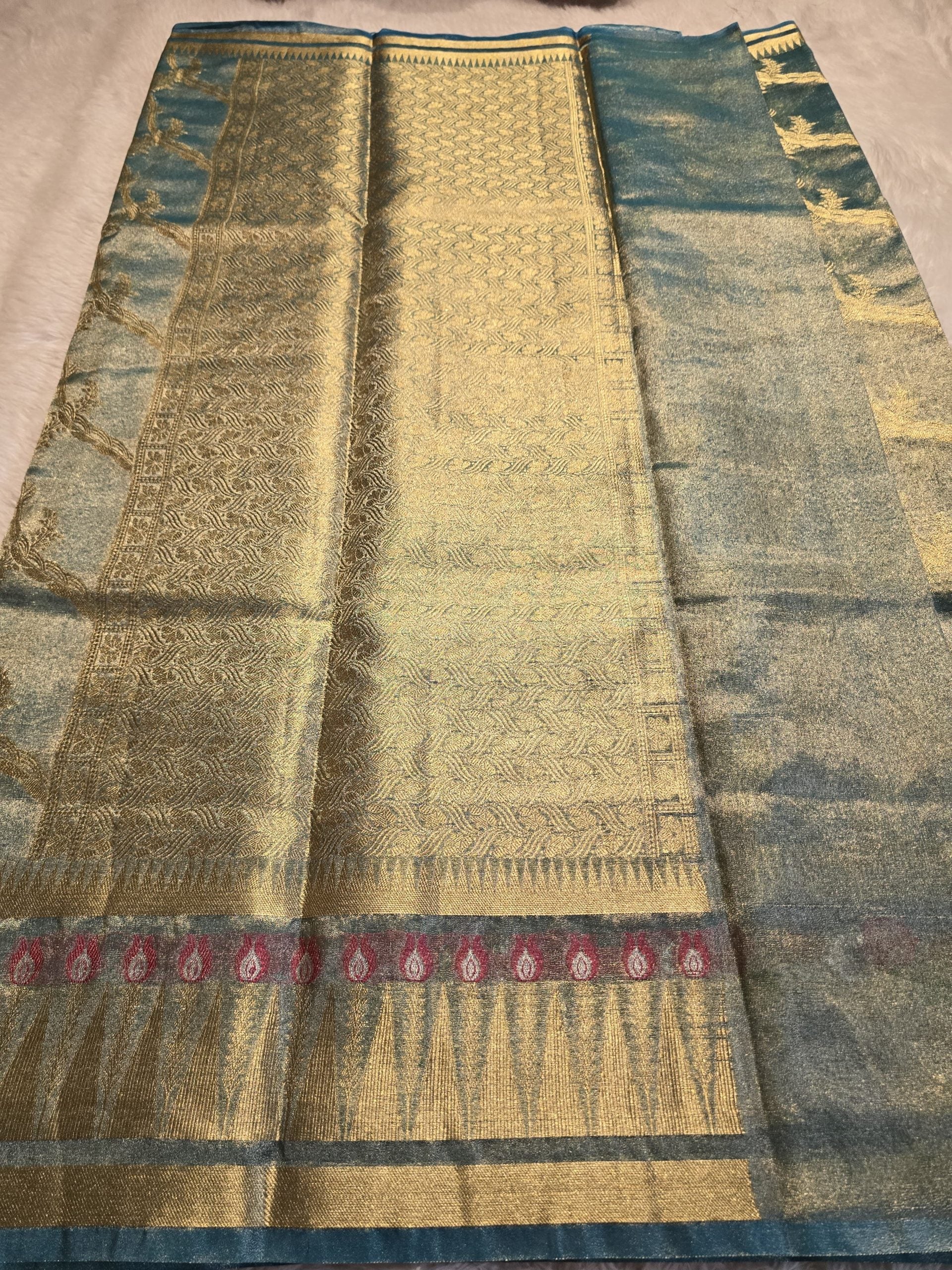 RADHI FLORA-RAMA METALLIC BLUE SAREE