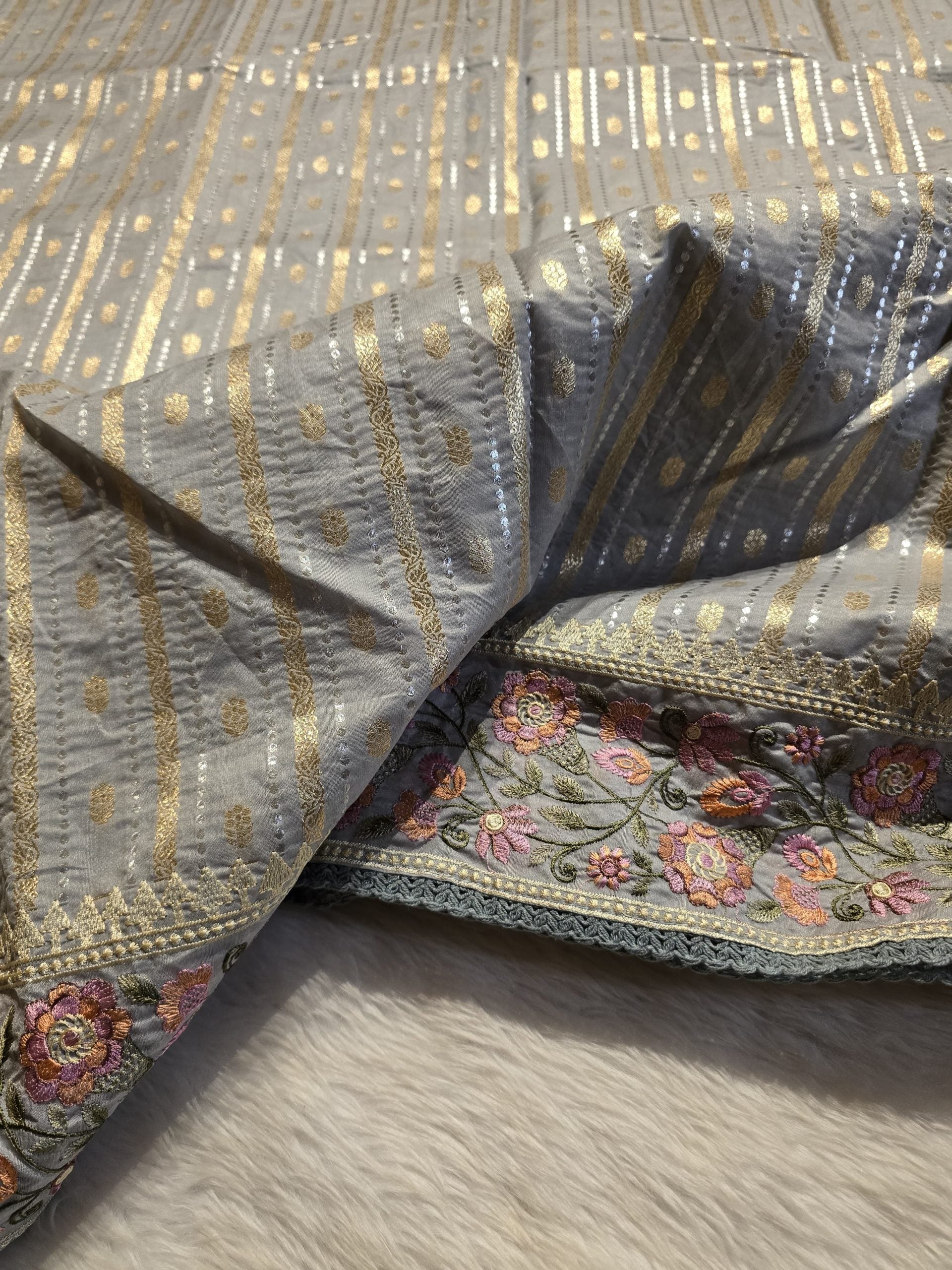 ANAHA-BLUISH GRAY SAREE