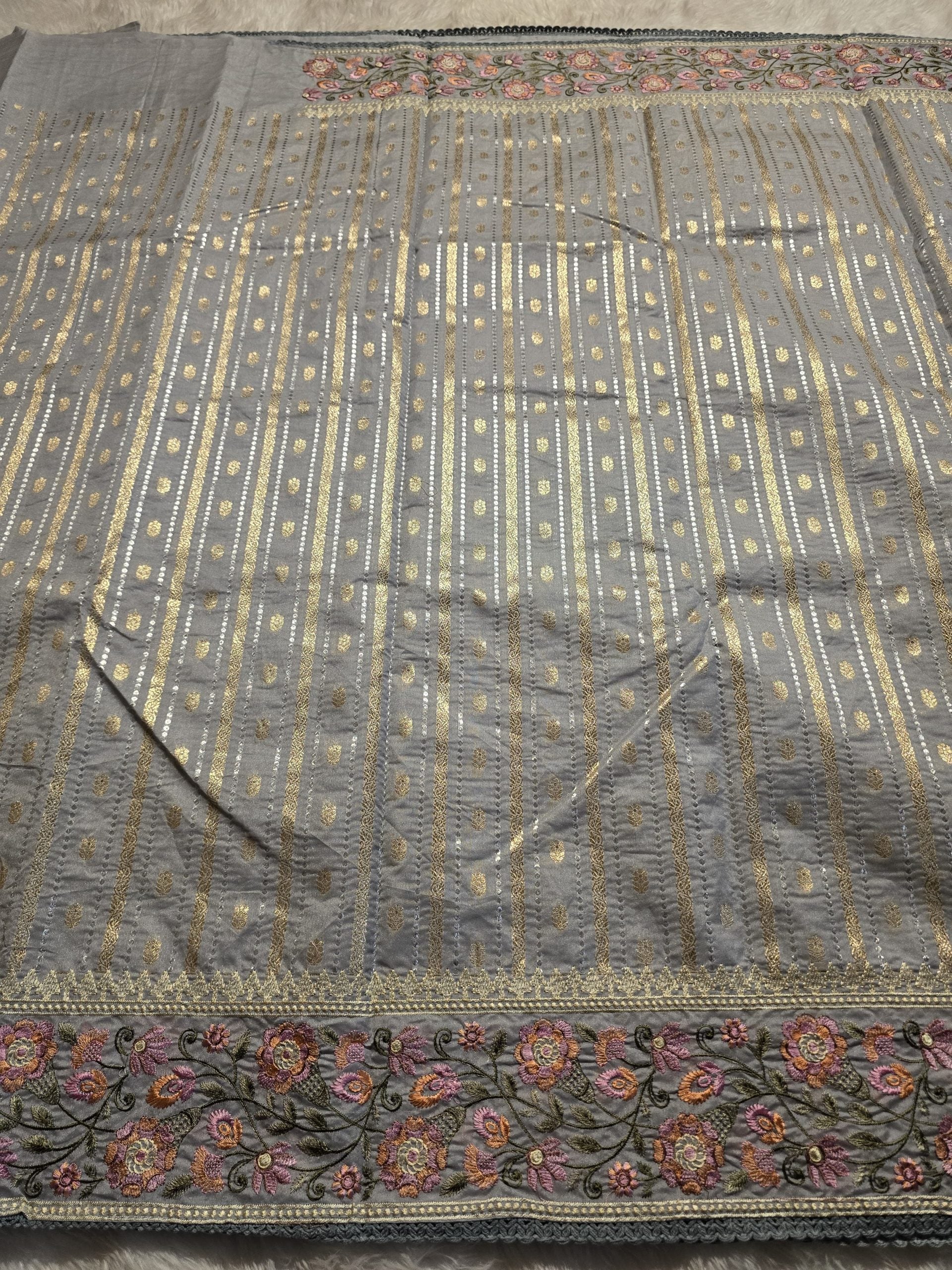 ANAHA-BLUISH GRAY SAREE