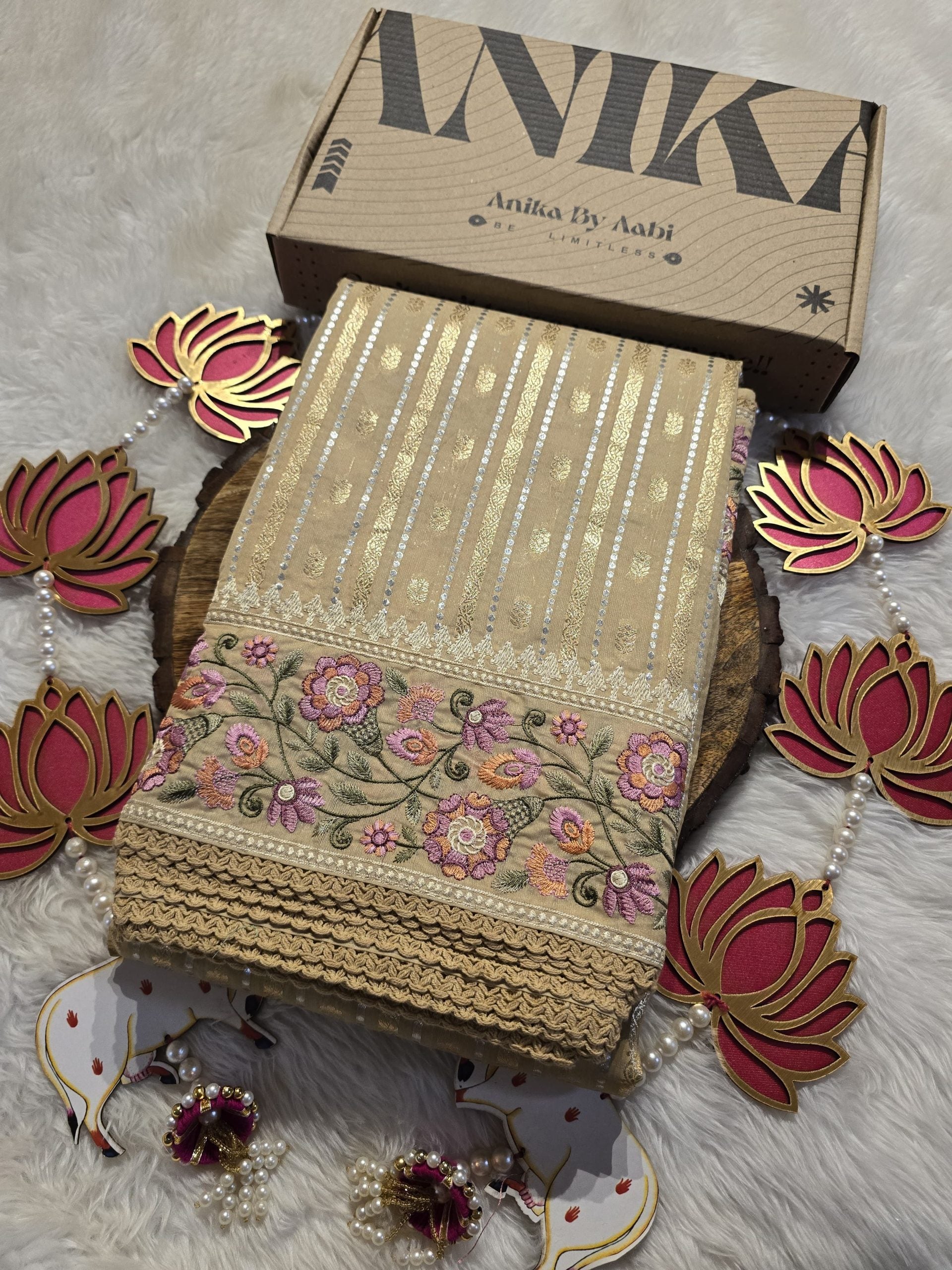 ANAHA-BEIGE SAREE