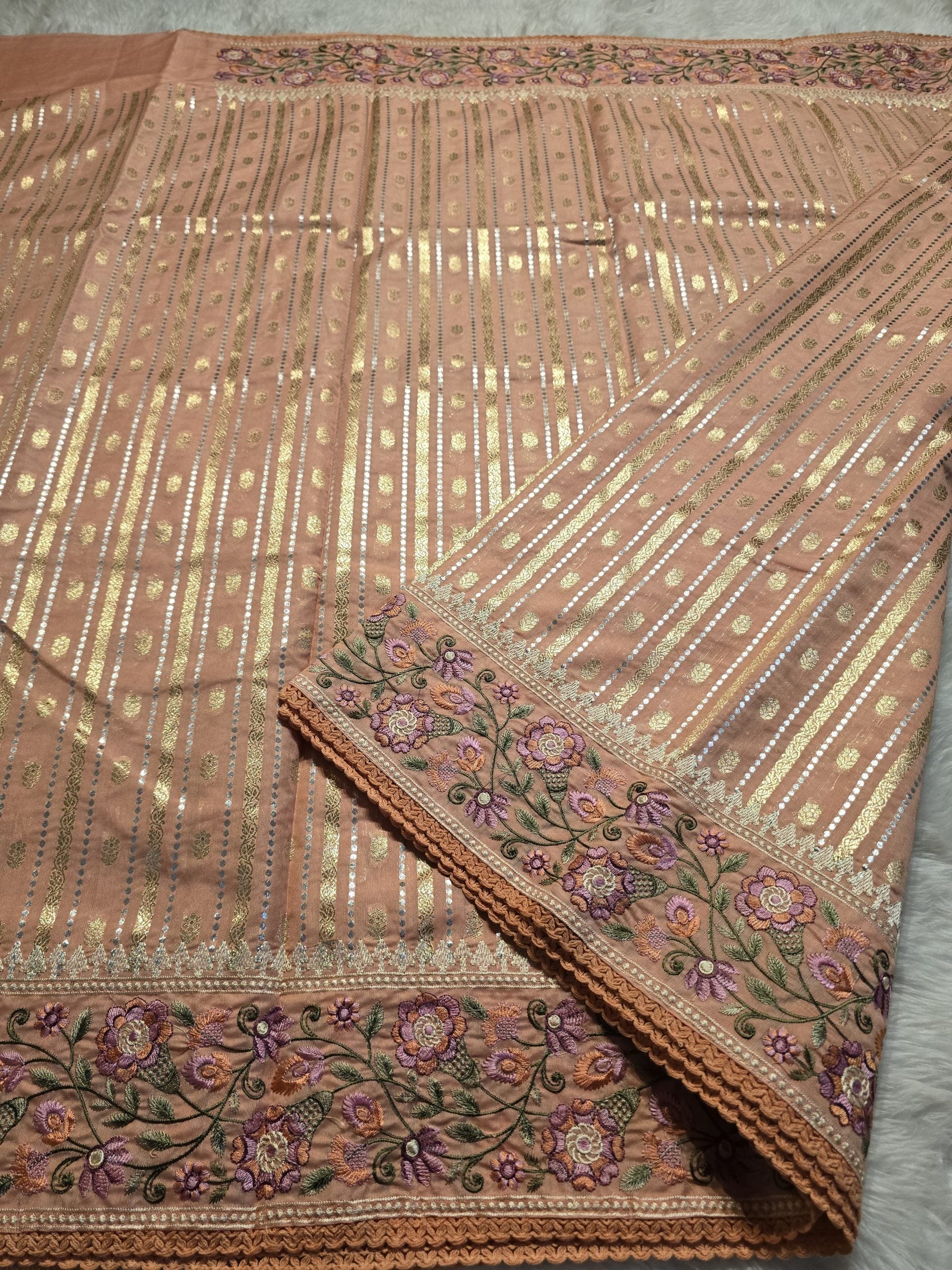 ANAHA-PEACH SAREE