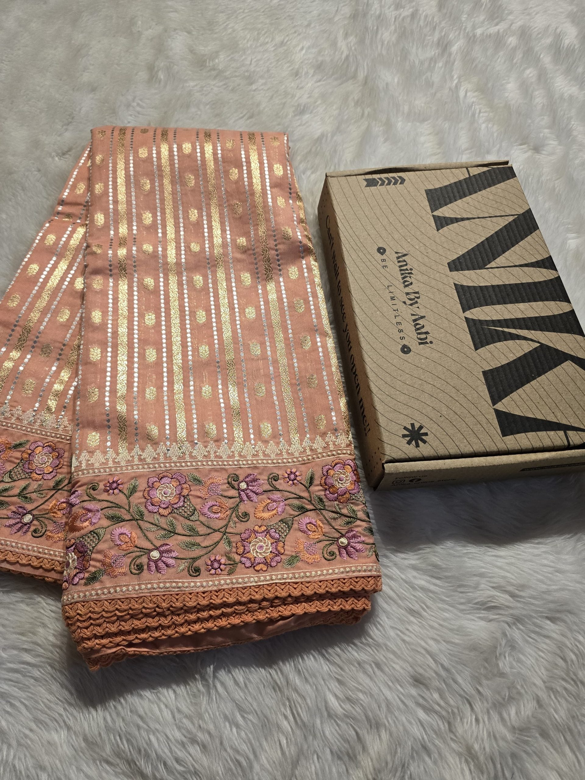 ANAHA-PEACH SAREE