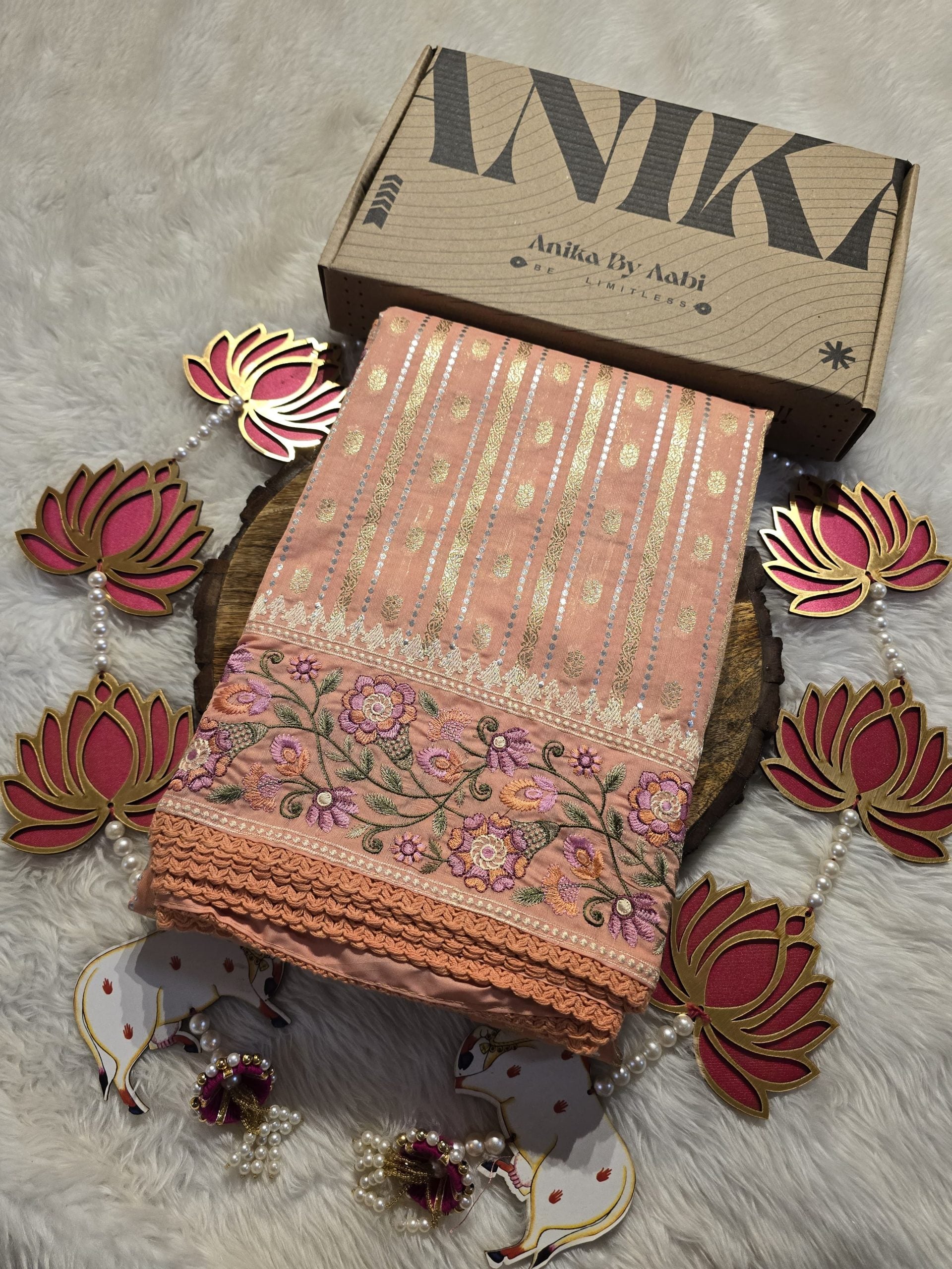 ANAHA-PEACH SAREE
