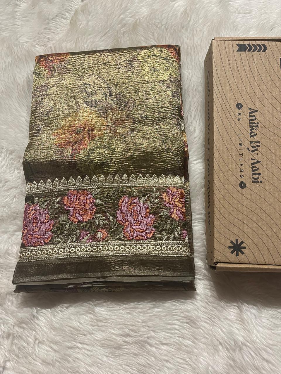 HEERAMANDI CRUSH-SAGE GREEN SAREE