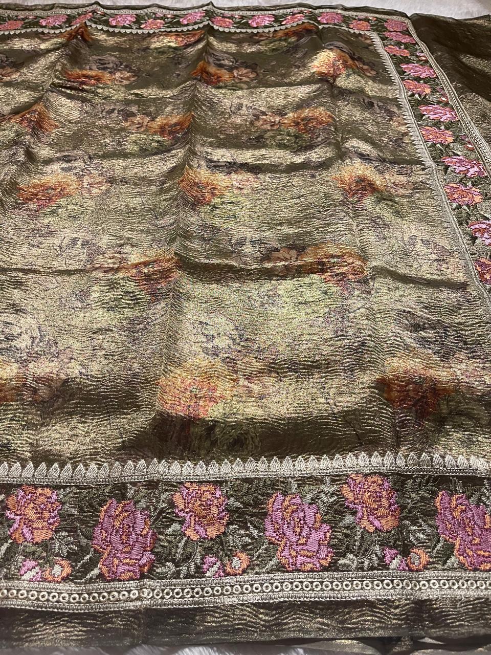 HEERAMANDI CRUSH-SAGE GREEN SAREE