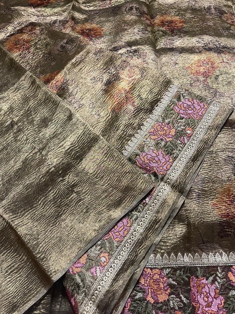 HEERAMANDI CRUSH-SAGE GREEN SAREE