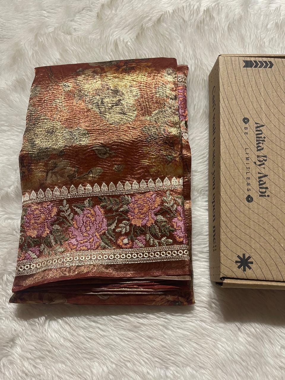 HEERAMANDI CRUSH-RUSTIC MAUVE SAREE