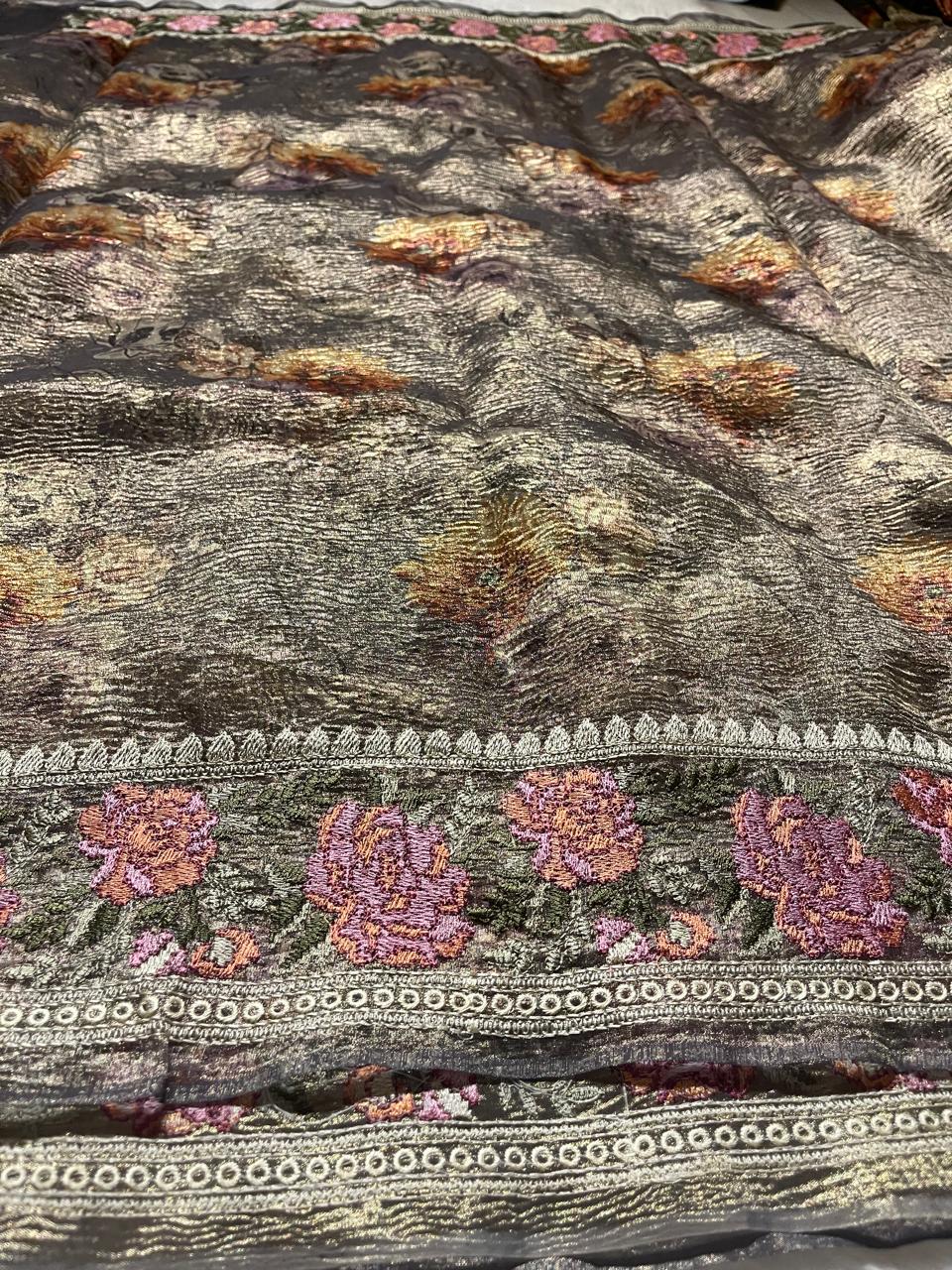HEERAMANDI CRUSH-FOSSIL GRAY SAREE