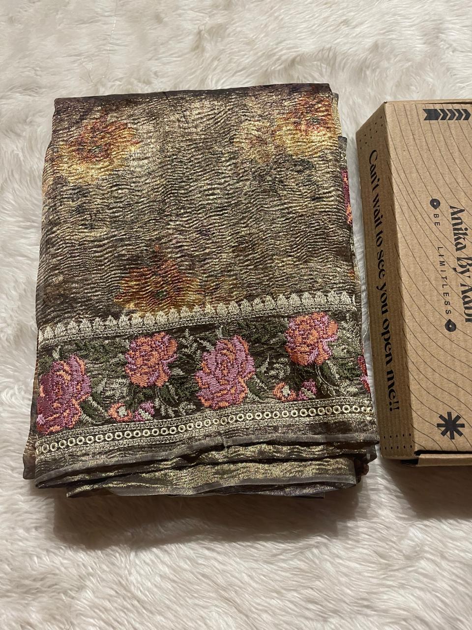 HEERAMANDI CRUSH-FOSSIL GRAY SAREE