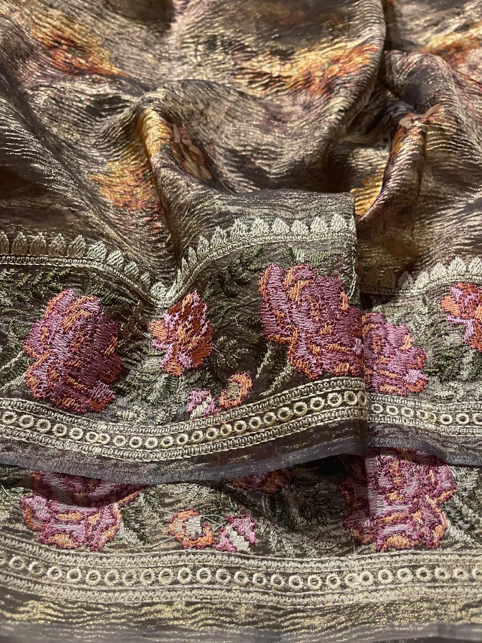 HEERAMANDI CRUSH-FOSSIL GRAY SAREE