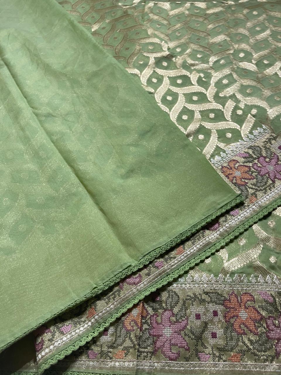 ANAHA-FLORA GREEN  SAREE