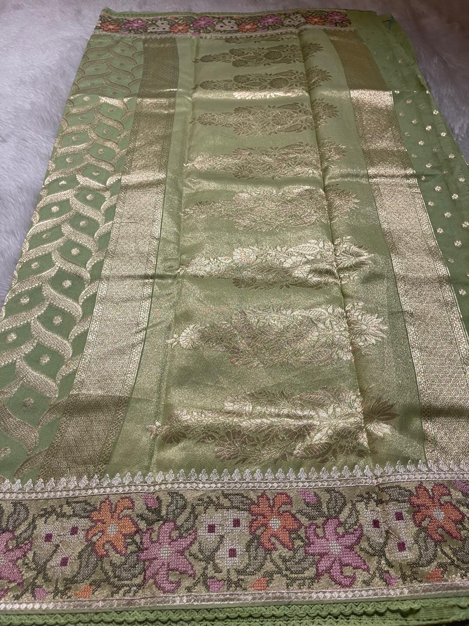 ANAHA-FLORA GREEN  SAREE