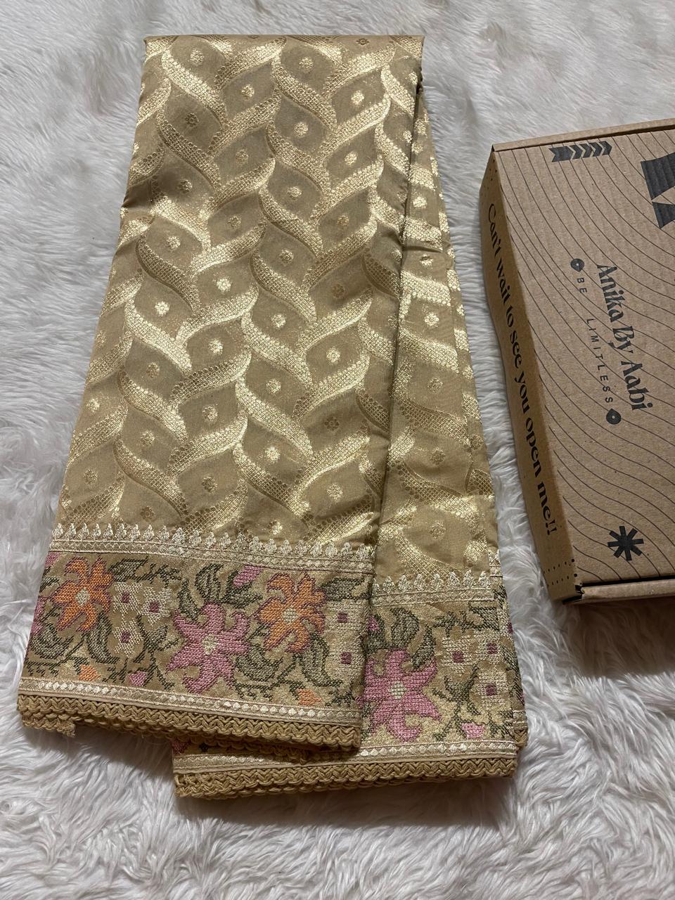 ANAHA-FLORA BEIGE SAREE