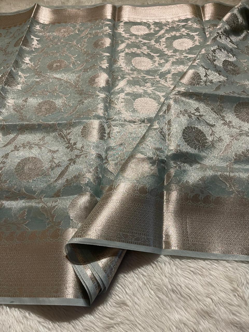 OREGANO-PASTEL TEAL SAREE