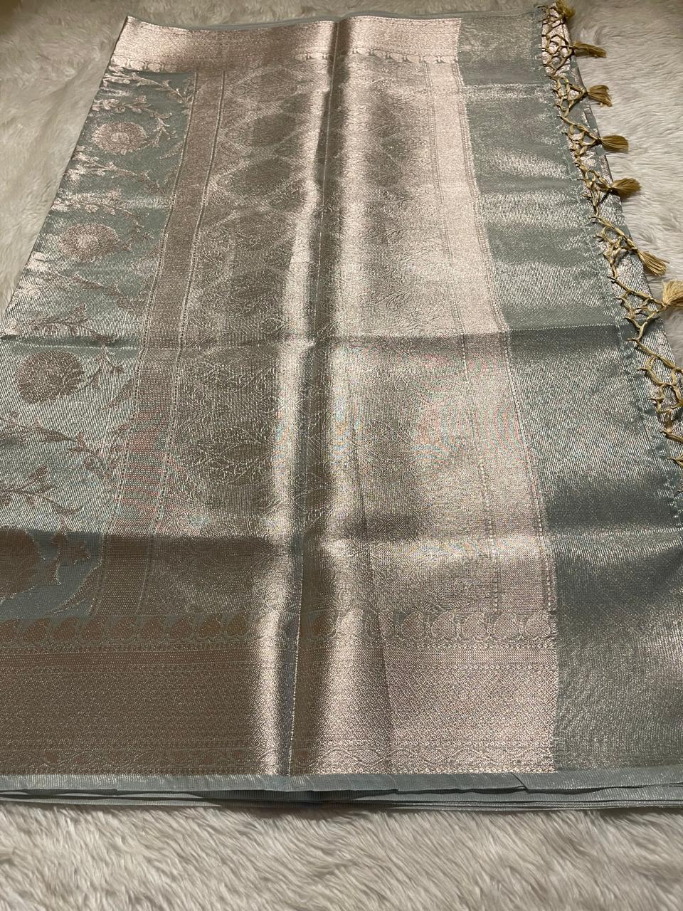 OREGANO-PASTEL TEAL SAREE