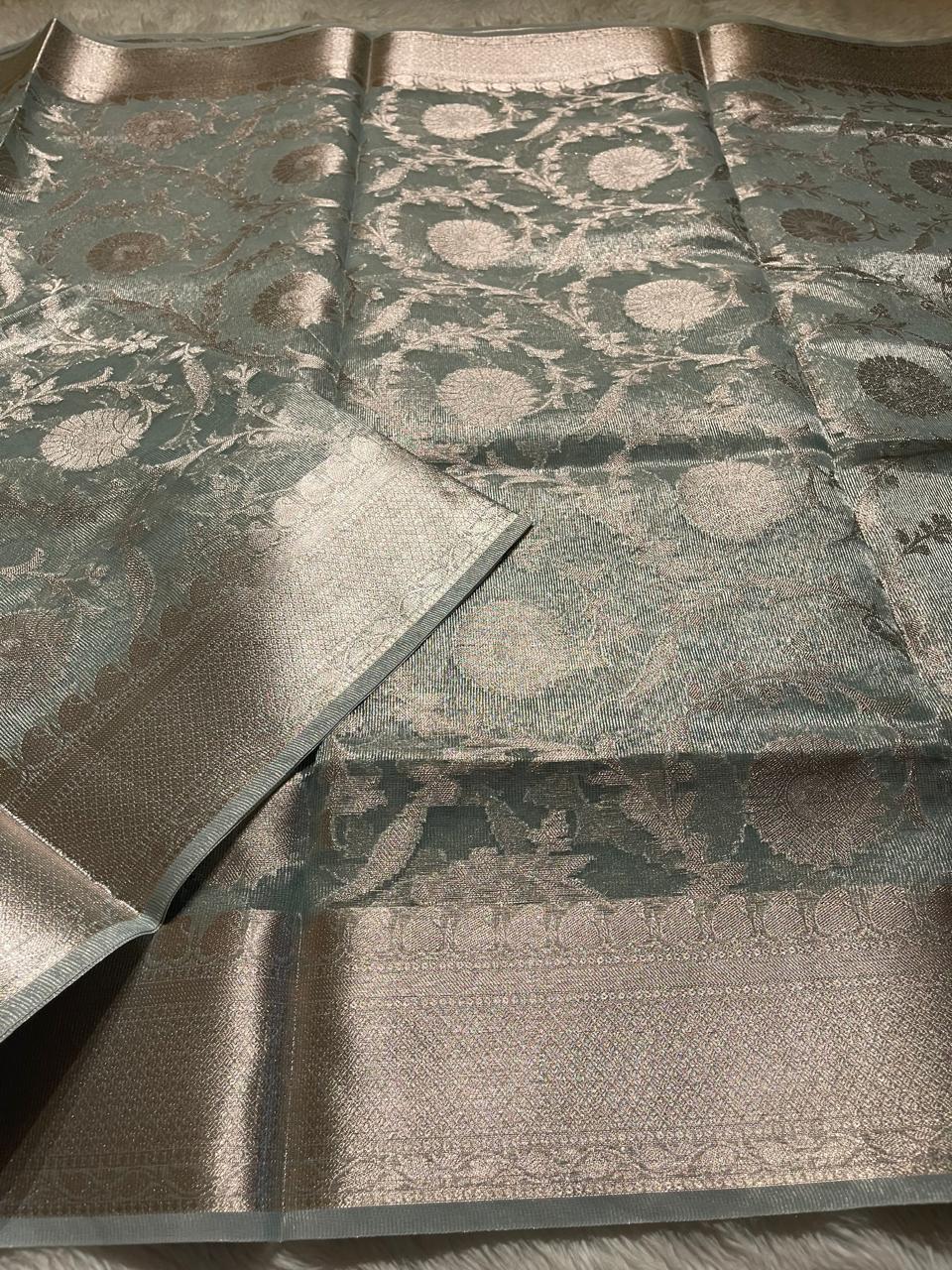 OREGANO-PASTEL TEAL SAREE
