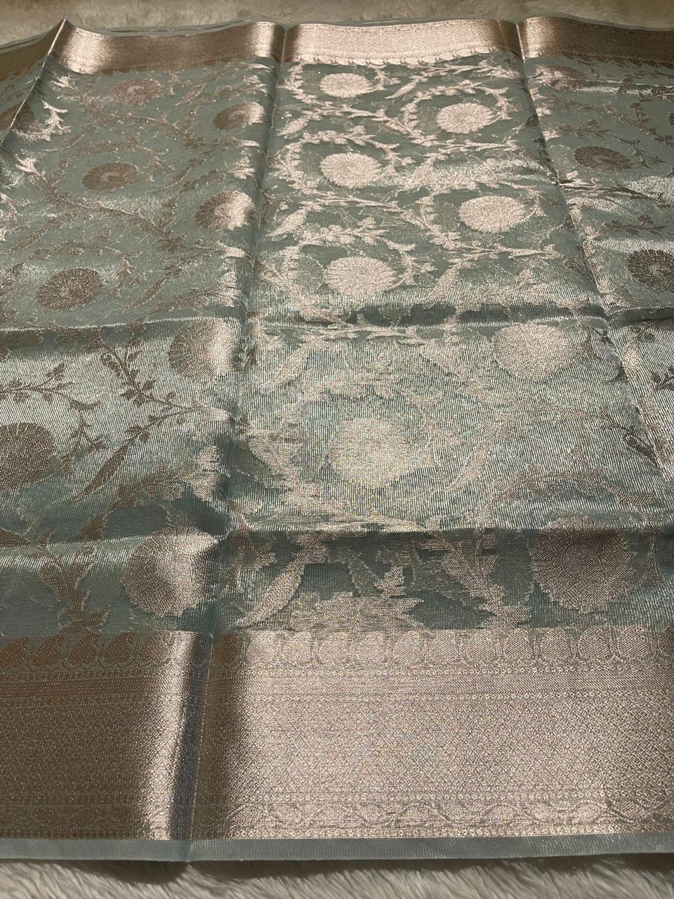 OREGANO-PASTEL TEAL SAREE