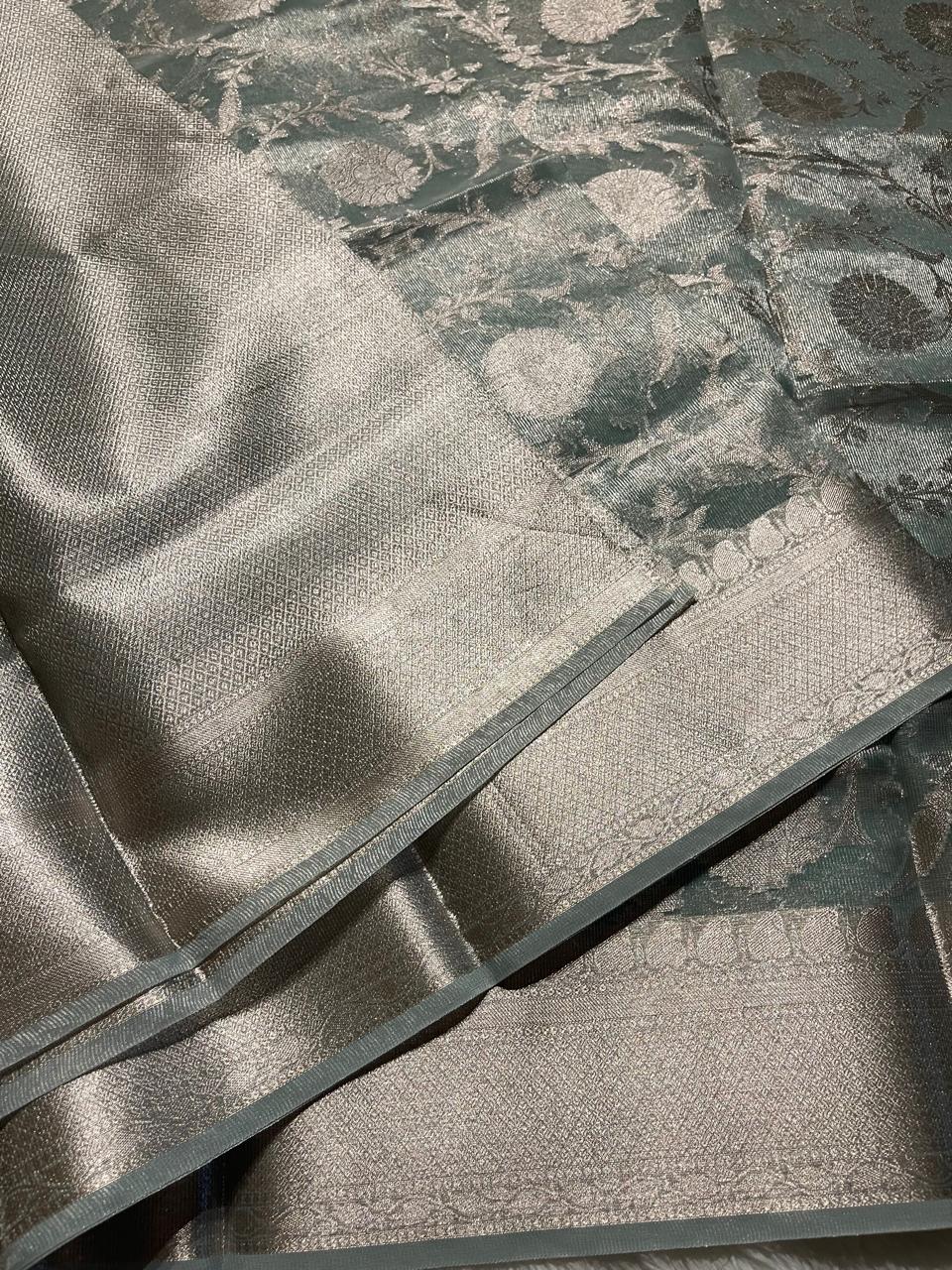 OREGANO-PASTEL TEAL SAREE