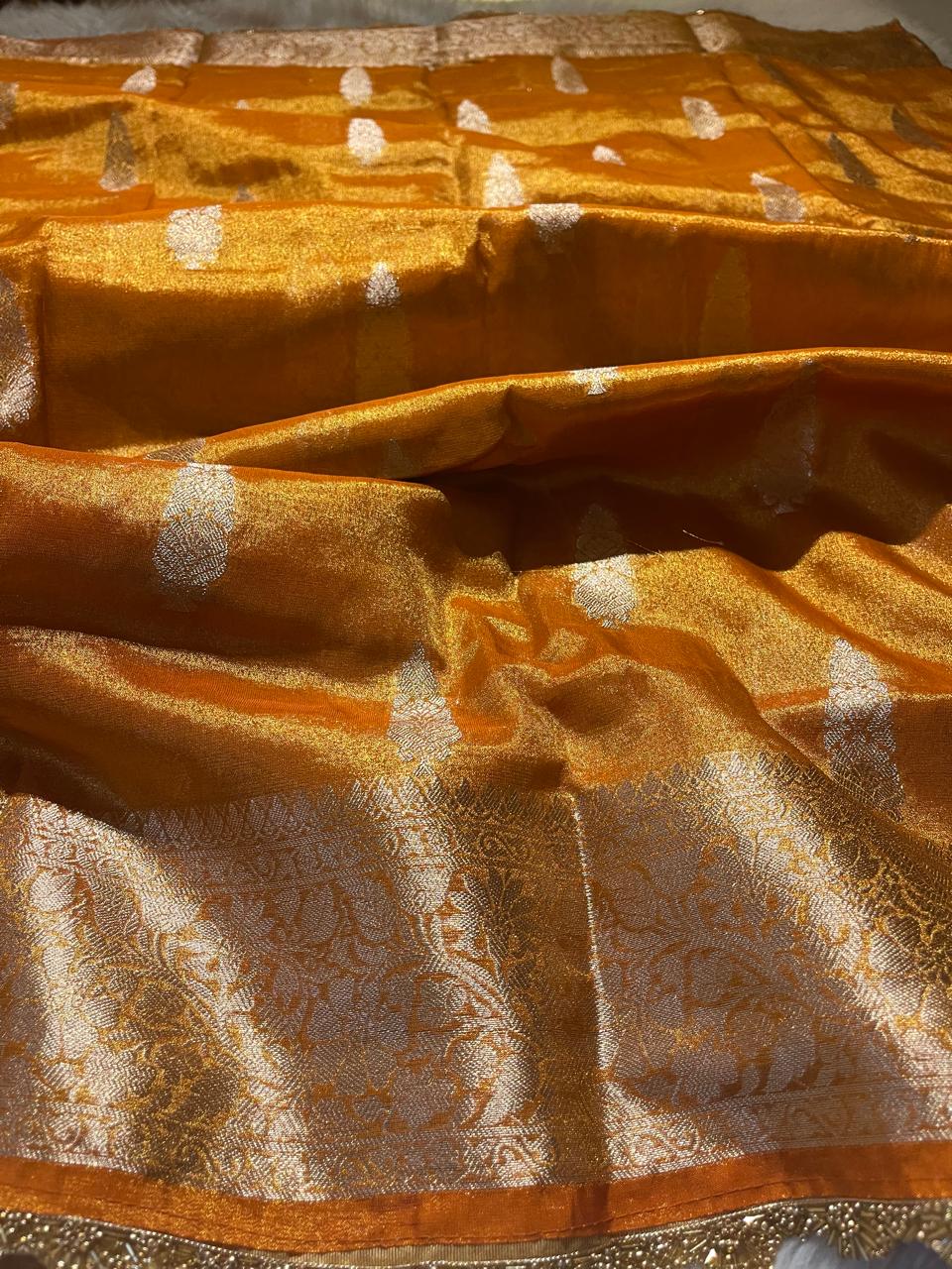 TISSUE JHANVI-ORGANISH YELLOW SAREE