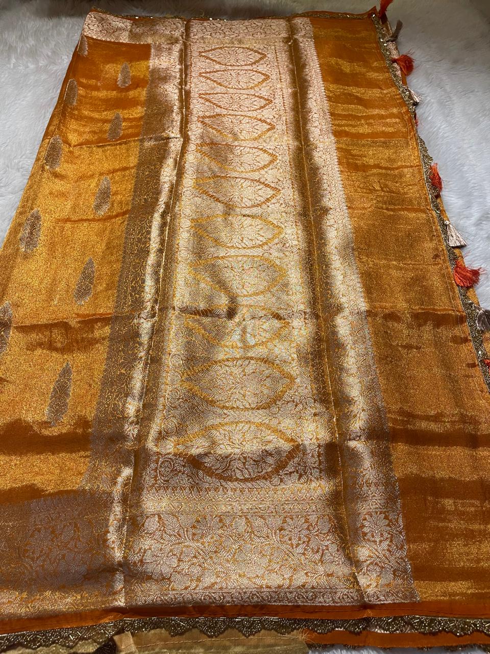 TISSUE JHANVI-ORGANISH YELLOW SAREE