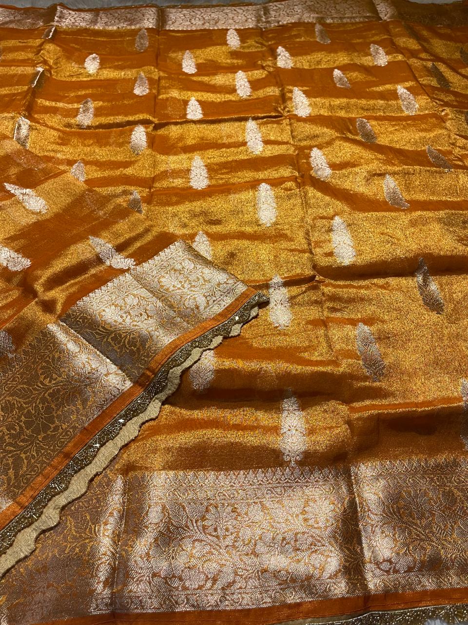 TISSUE JHANVI-ORGANISH YELLOW SAREE