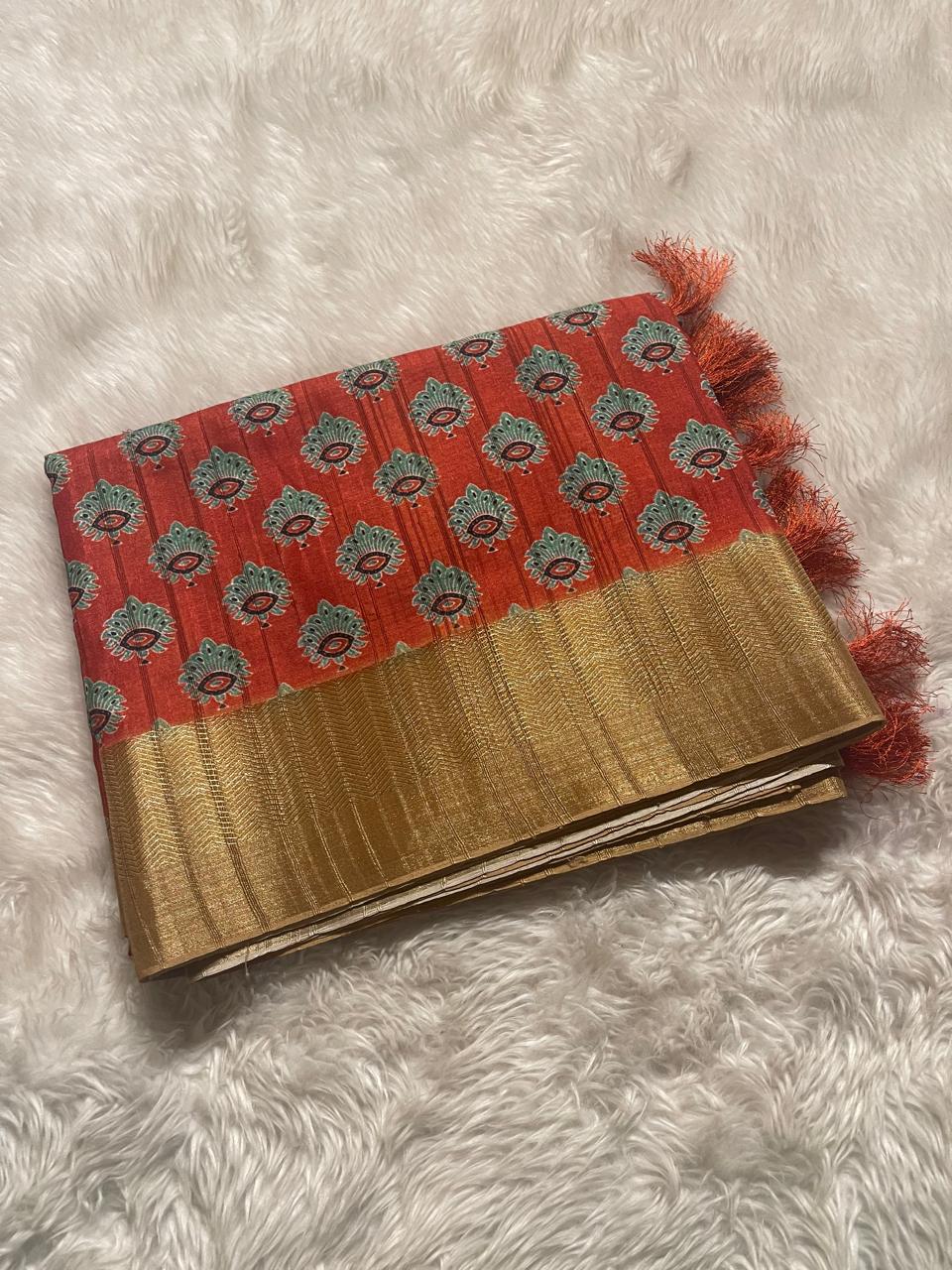 RATHI-ORANGE SAREE