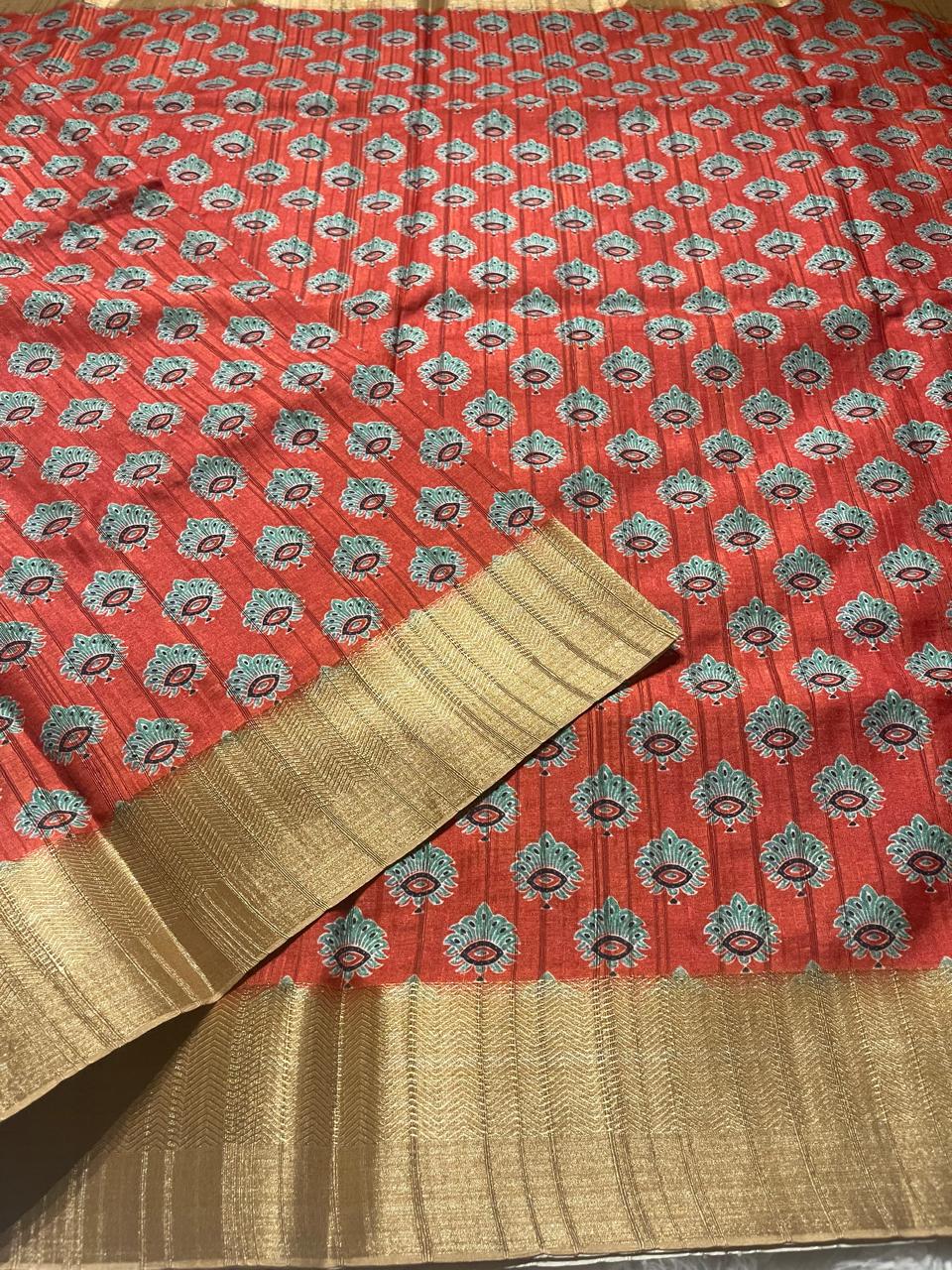 RATHI-ORANGE SAREE โ AnikaByAabi