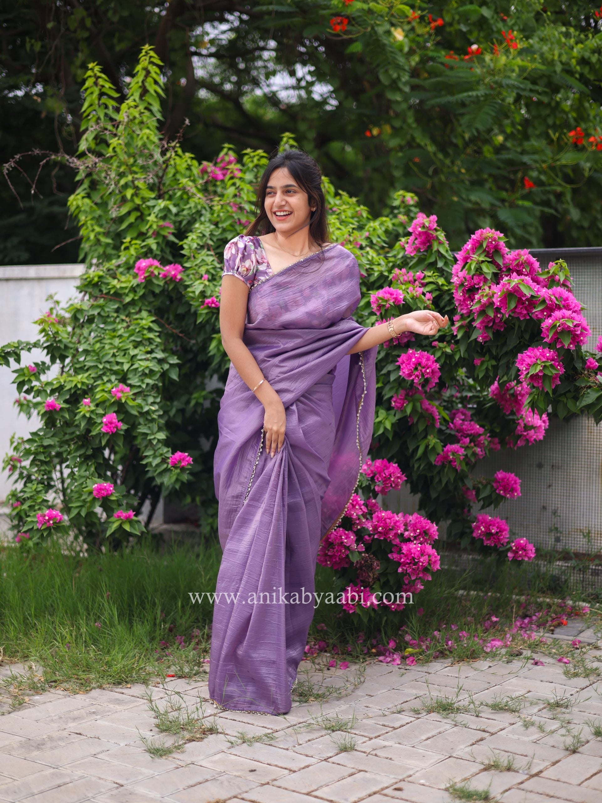 FLORAL PLAIN LACE-PURPLE