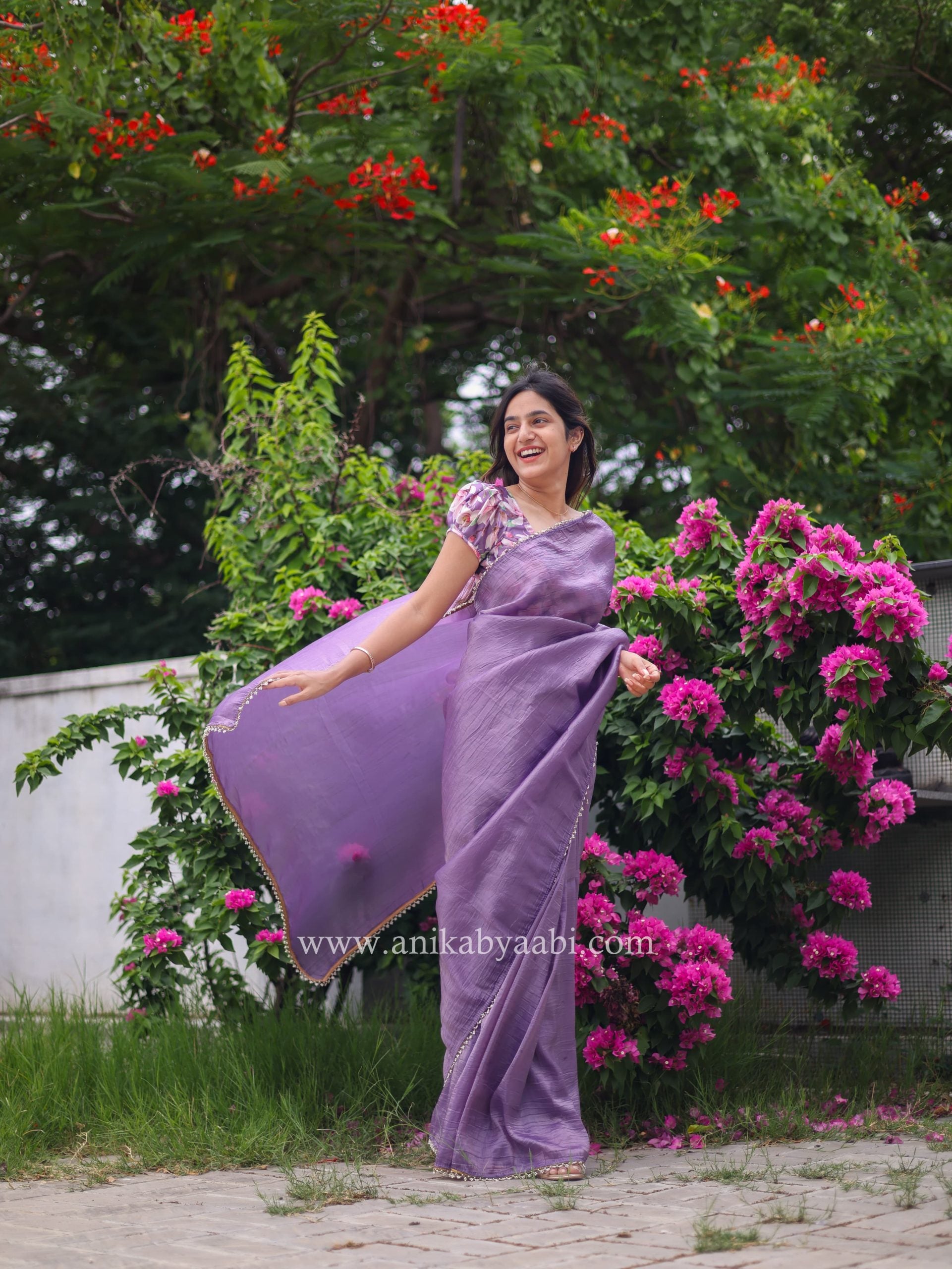 FLORAL PLAIN LACE-PURPLE