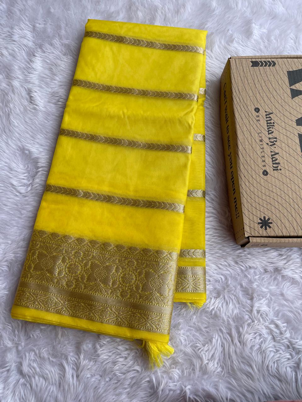 RIYA-LEMON YELLOW SAREE