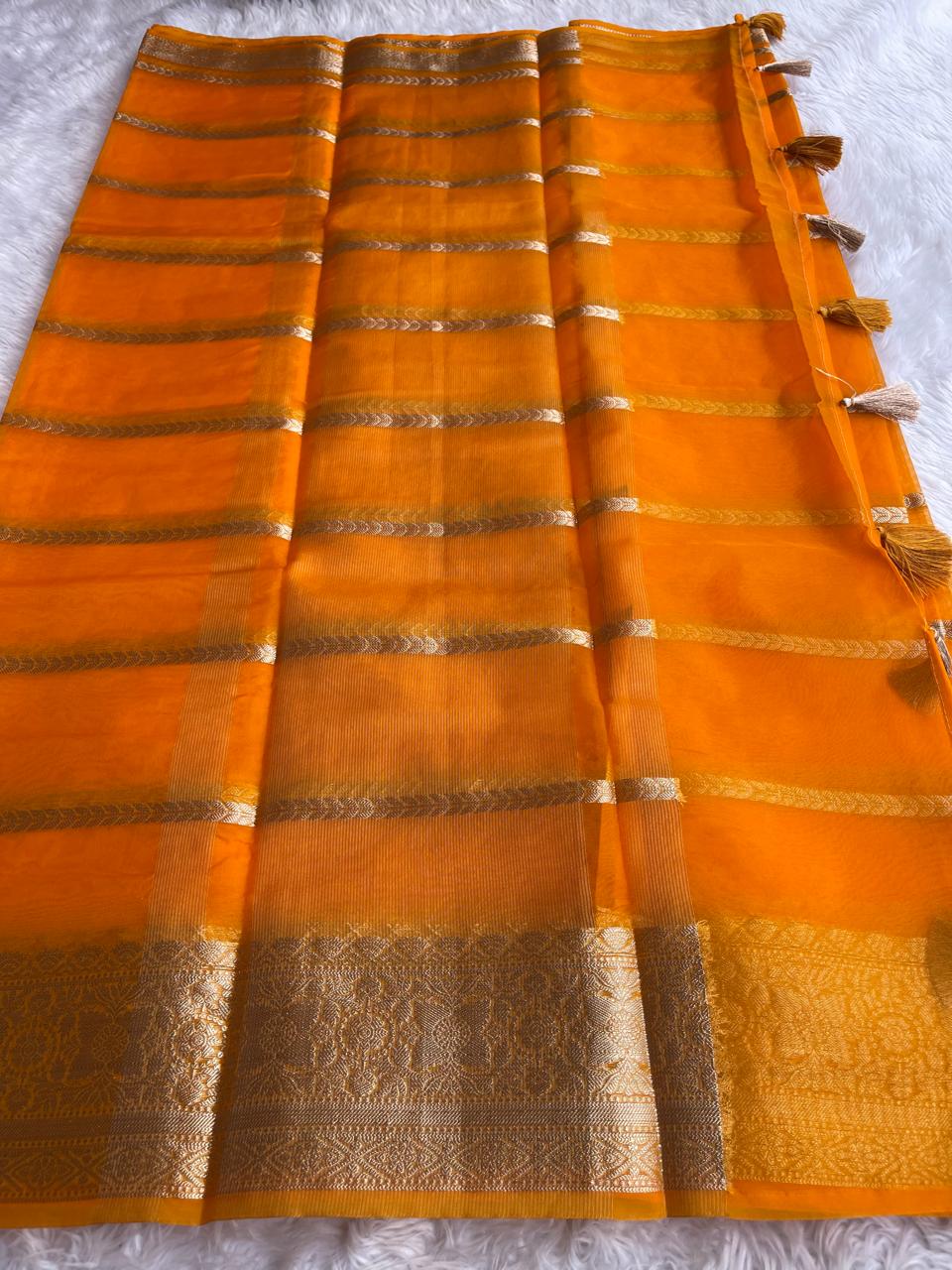 RIYA-ORANGE PEAL SAREE