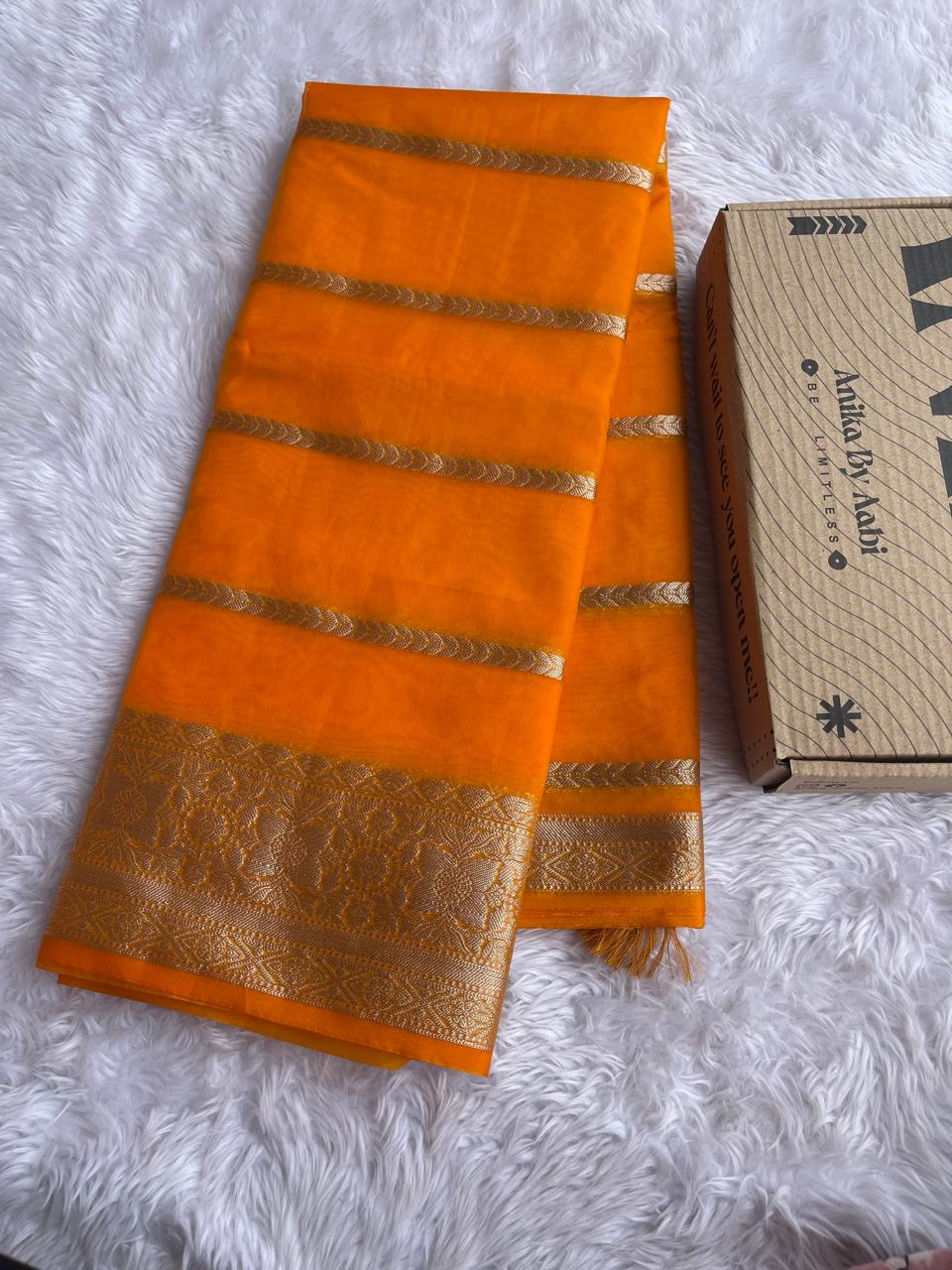 RIYA-ORANGE PEAL SAREE