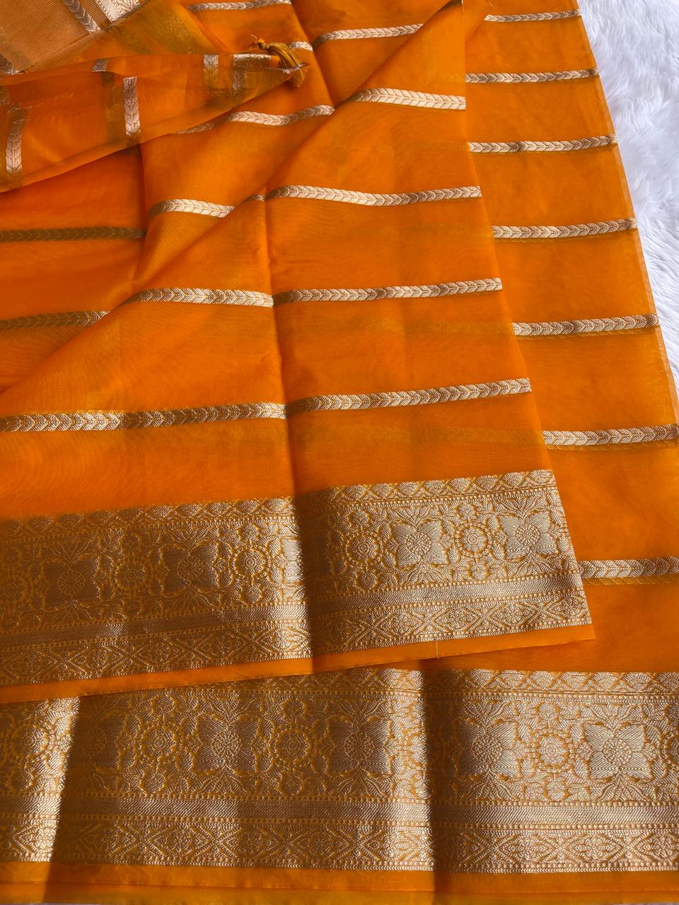 RIYA-ORANGE PEAL SAREE