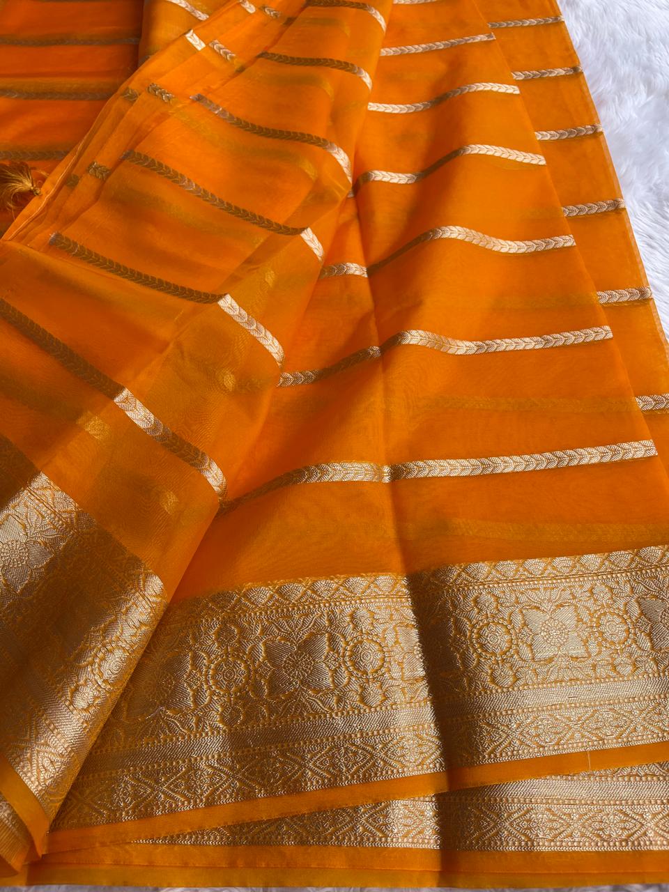 RIYA-ORANGE PEAL SAREE