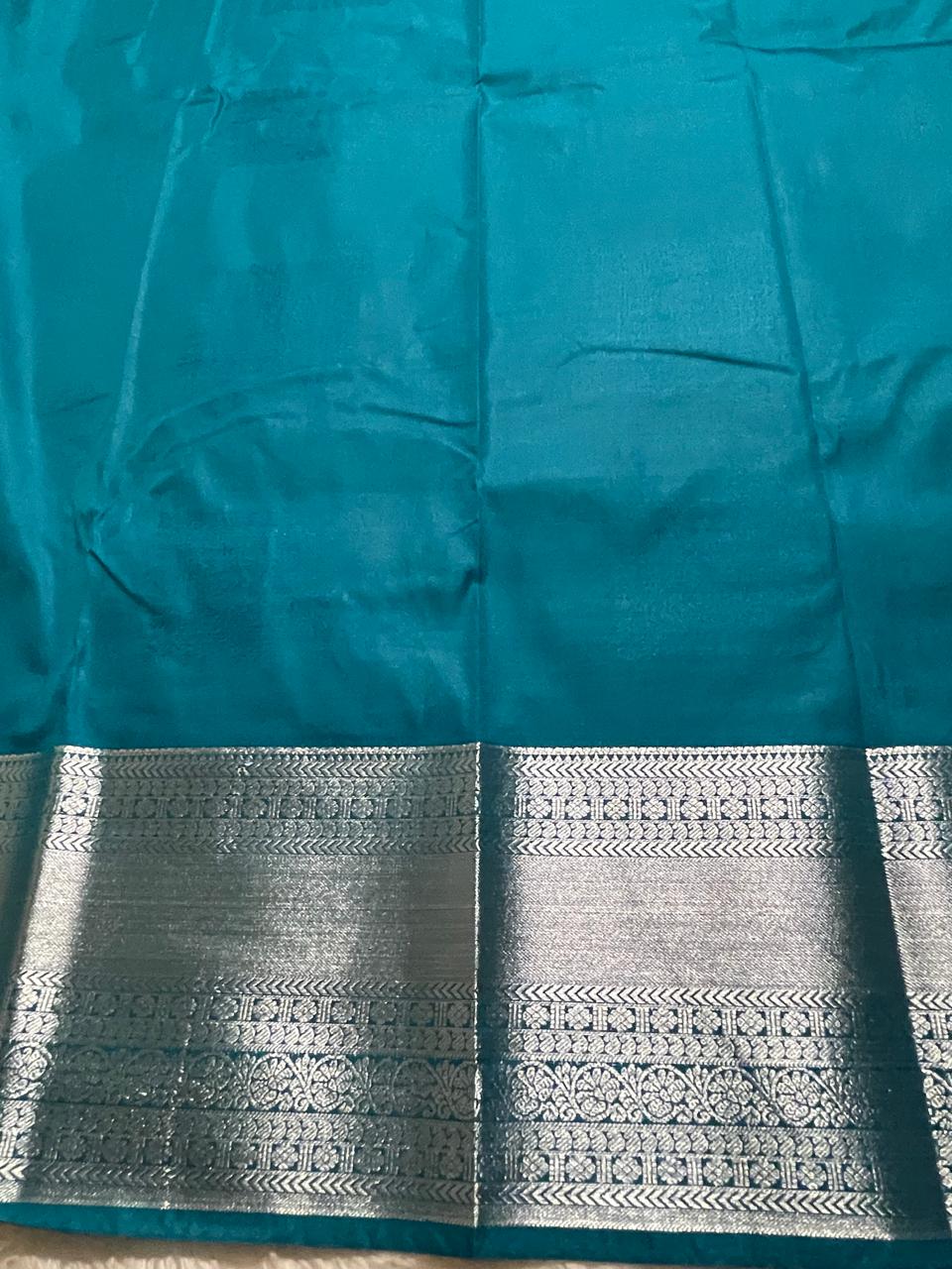 MUHURTH-GREY WITH RAMABLUE SAREE