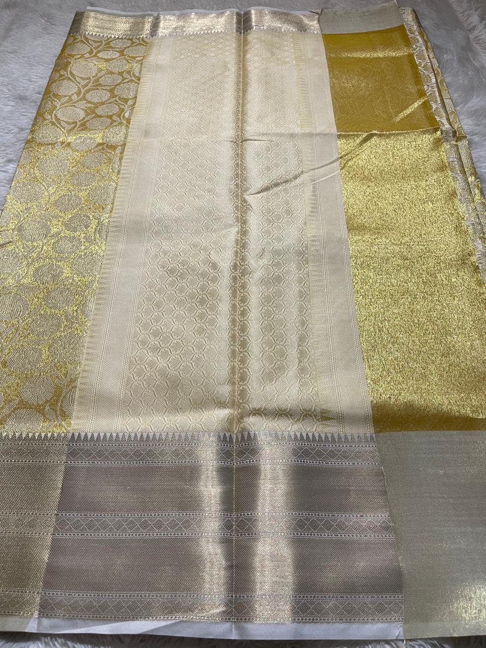 KORA TISSSUE FLORA-GOLD SAREE