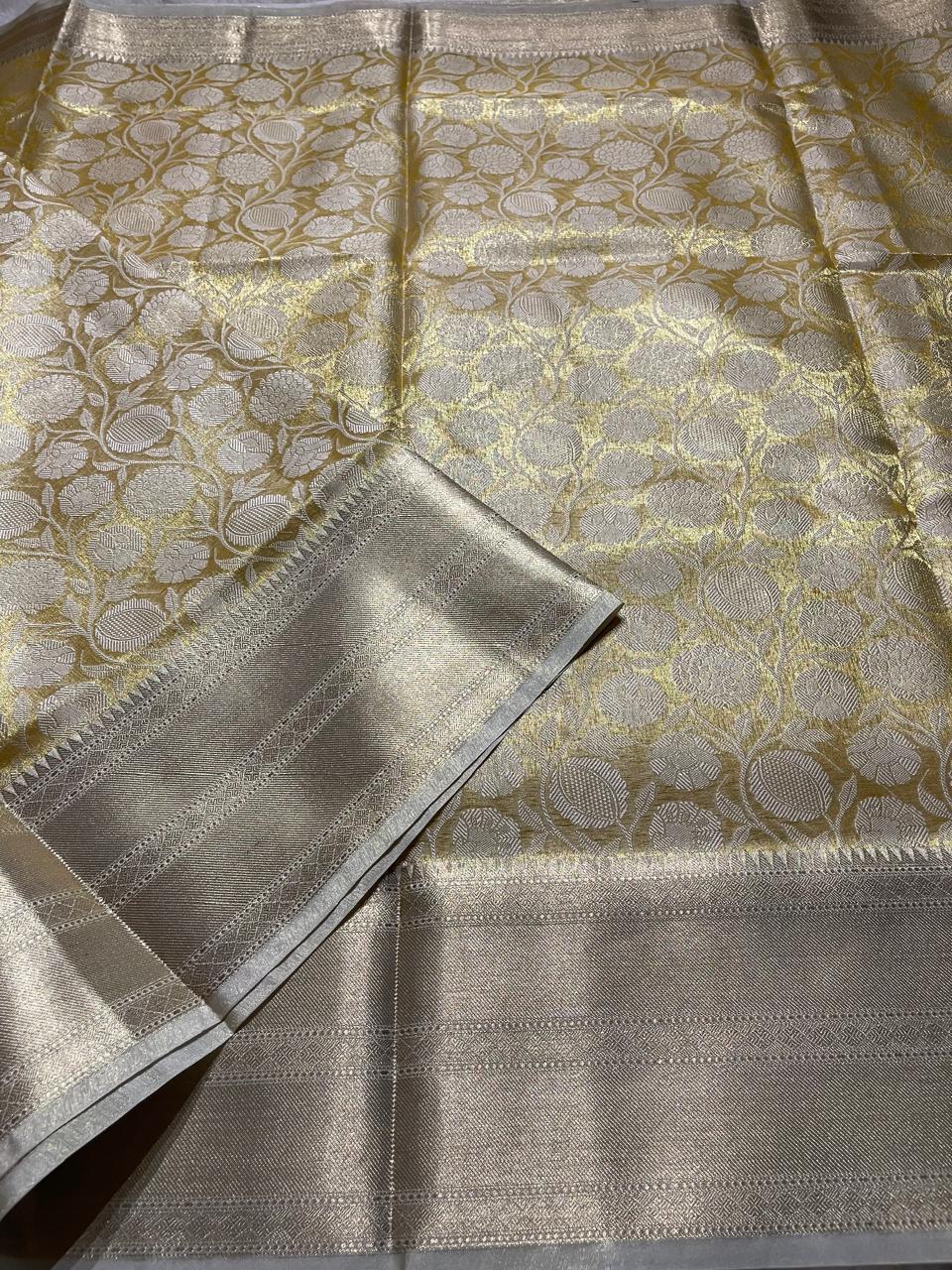KORA TISSSUE FLORA-GOLD SAREE
